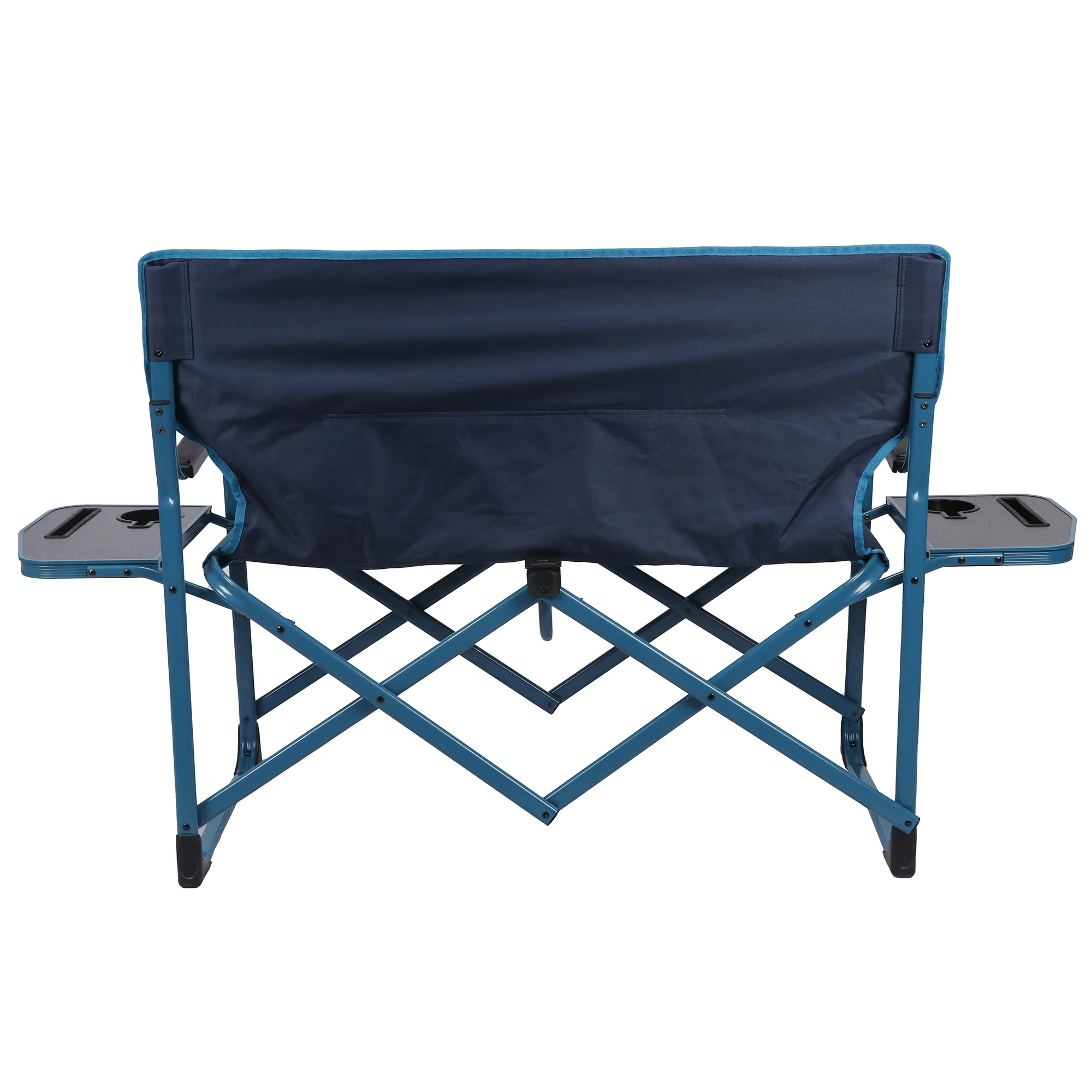 Ozark Trail Director's Camping Loveseat with Side Tables, Blue - Image 4