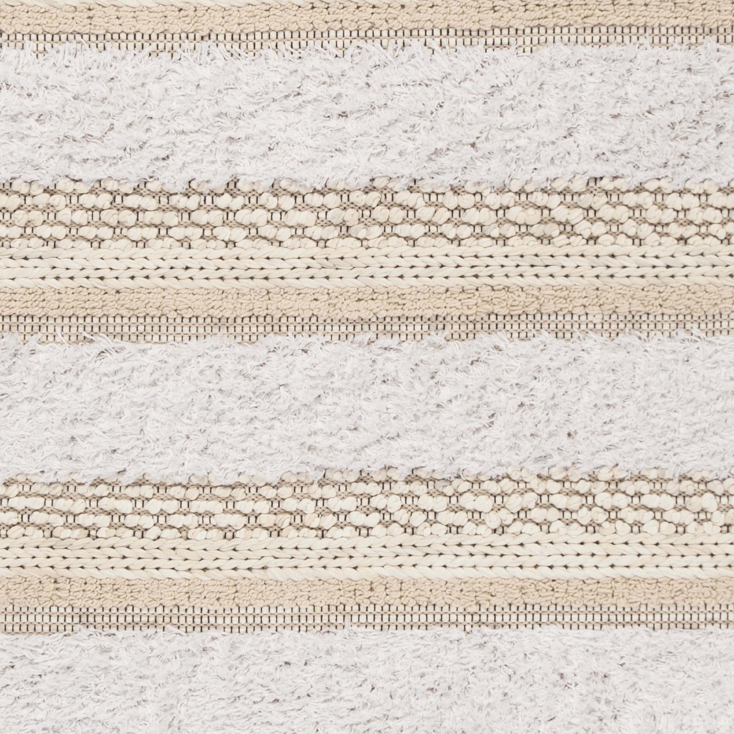 SAFAVIEH Boston Annandale Striped Textured Cotton Area Rug, Ivory/Beige, 5' x 8' - Image 5