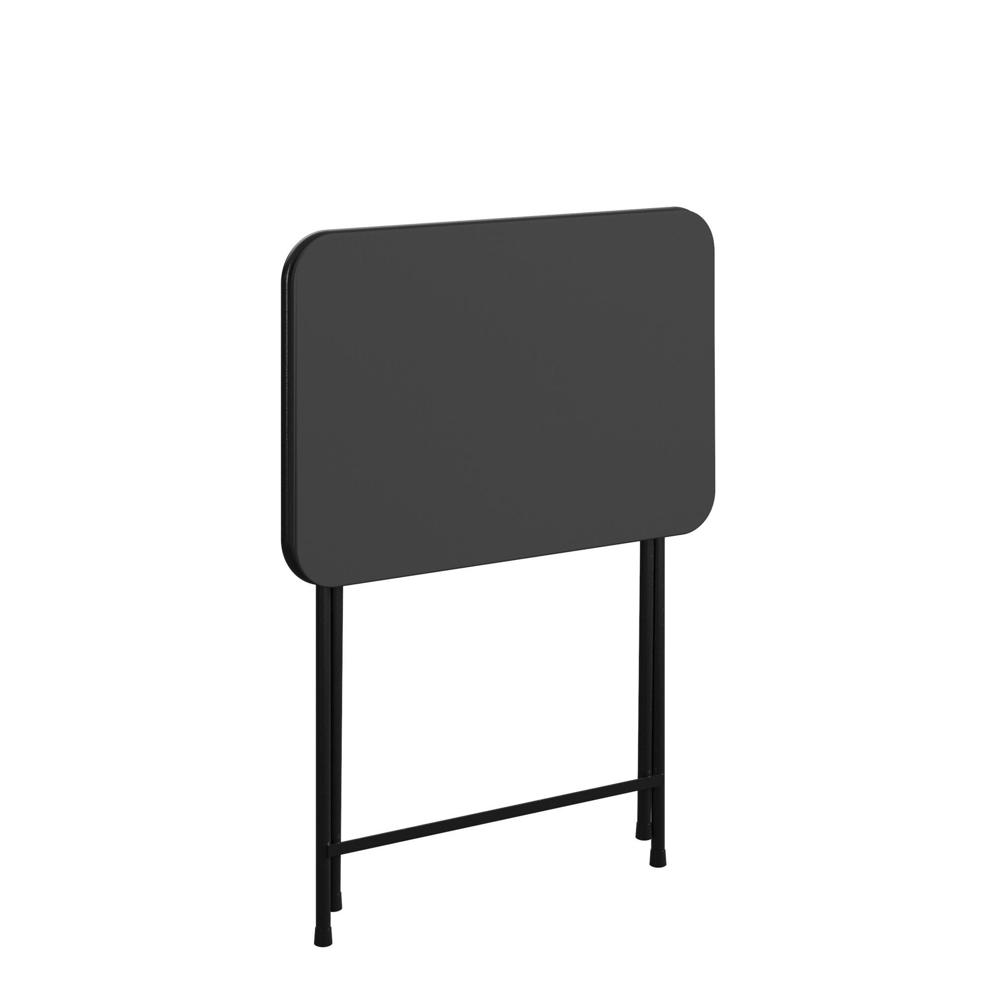 COSCO 5-Piece Folding Vinyl Top TV Tray Set, Black with Storage Rack - Image 13