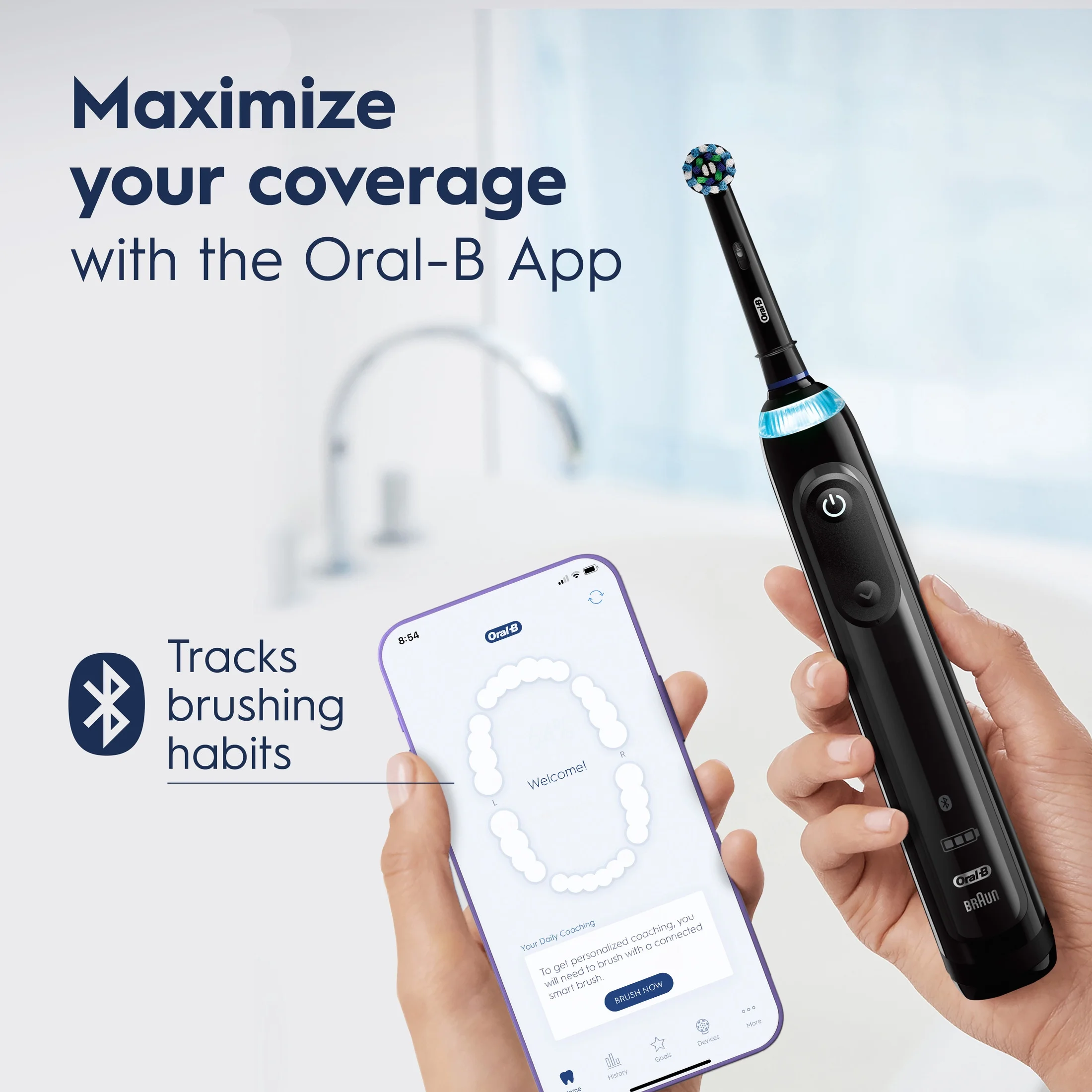 Oral-B Toothbrush, Pro 5000 Smartseries Power Rechargeable Electric Toothbrush with Bluetooth Connectivity - Black - Image 6