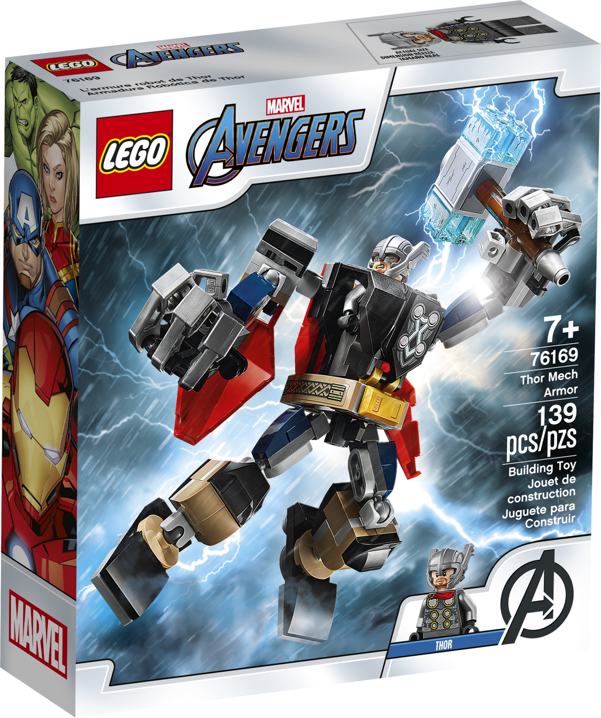 LEGO Marvel Avengers Classic Thor Mech Armor 76169 Cool Thor Hammer Playset (139 Pieces) - Image 7