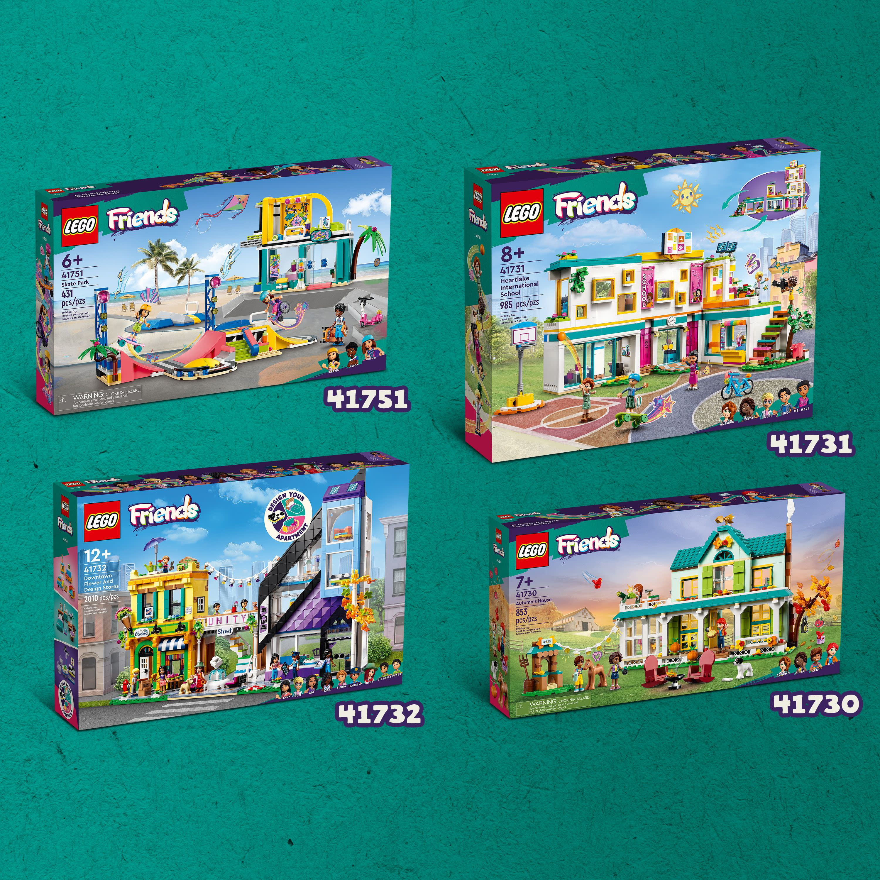 LEGO Friends Downtown Flower and Design Stores 41732 Building Set - Buildable Toy with Apartment, Shops, House, and Classic Characters, Model to Customize, Decorate, and Display for Ages 12+ - Image 7