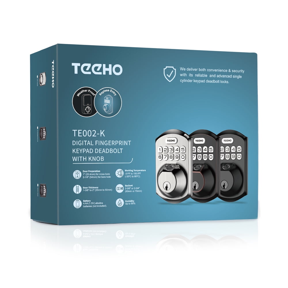 TEEHO Fingerprint Keyless Entry Door Lock, Electronic Smart Deadbolt with 2 Handles Knobs, Digital Doors Lock with Keypad Set, Easy Installation-Oil Rubbed Bronze - Image 12