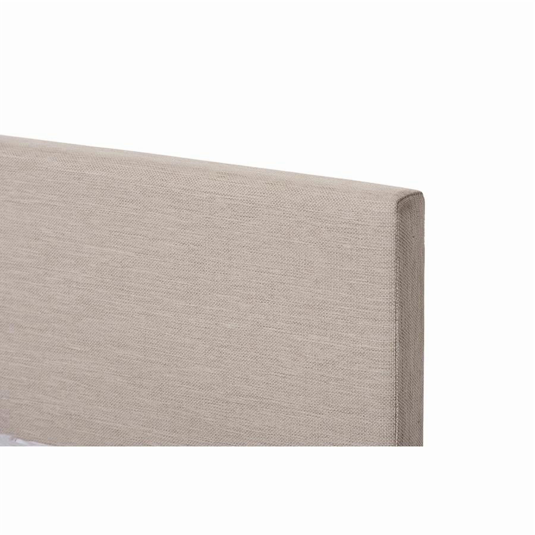 Baxton Studio Elizabeth Full Size Panel-Stitched Headboard Wood Platform Bed, Beige - Image 4