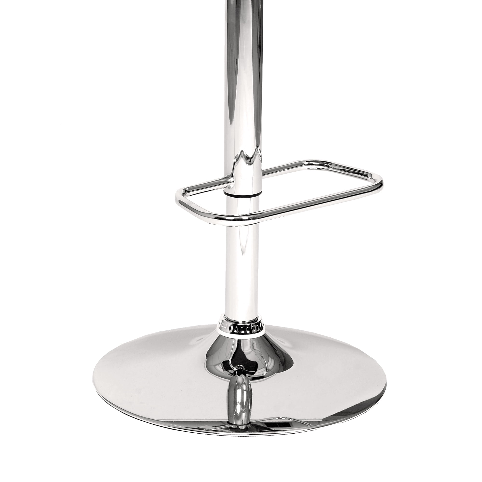 London Cream Faux Leather Adjustable Height Swivel Walnut Wood and Chrome Bar Stool - Image 4