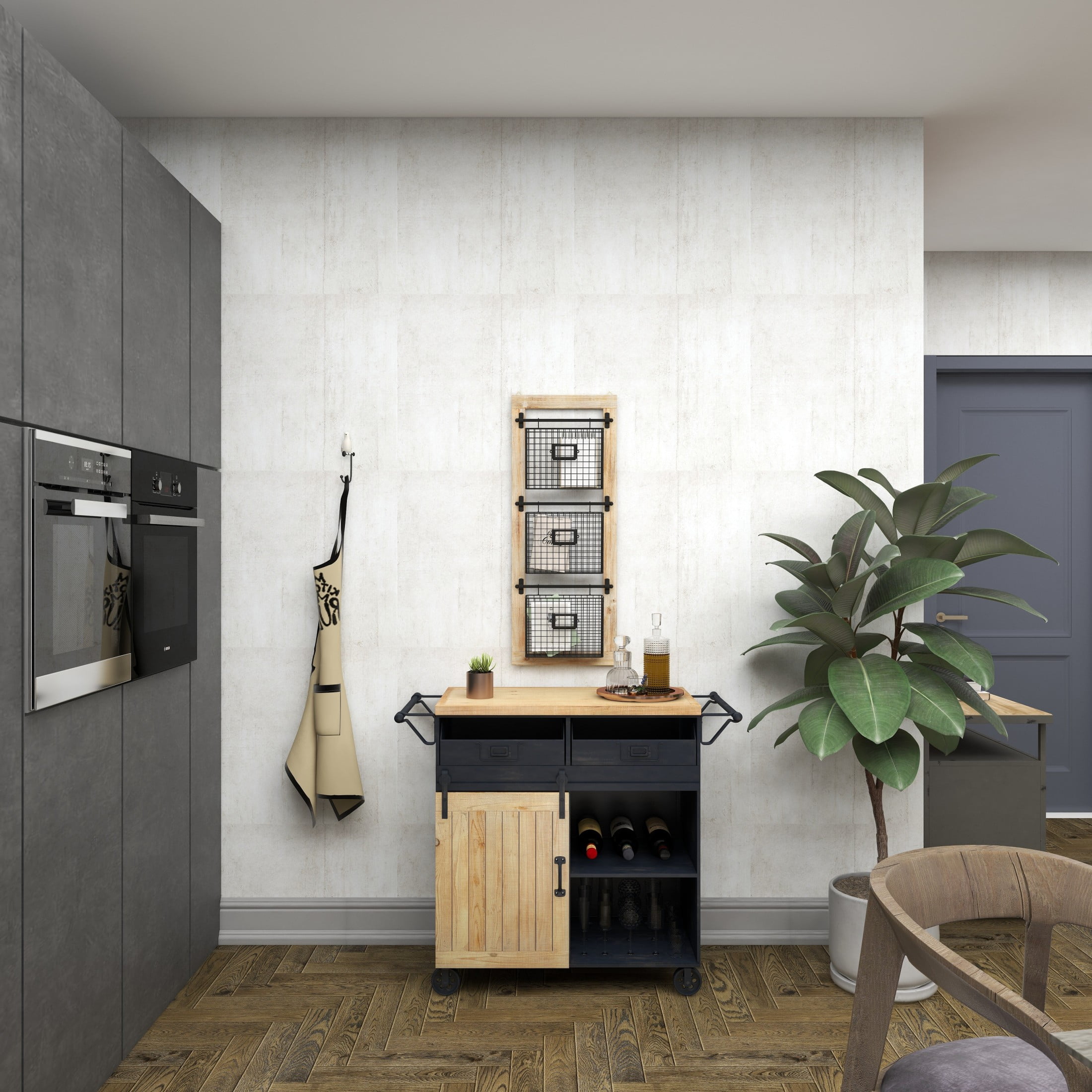 DecMode 36" Black Metal 3 Slot Suspended Wire Basket Magazine Rack Holder with Label Slot - Image 7