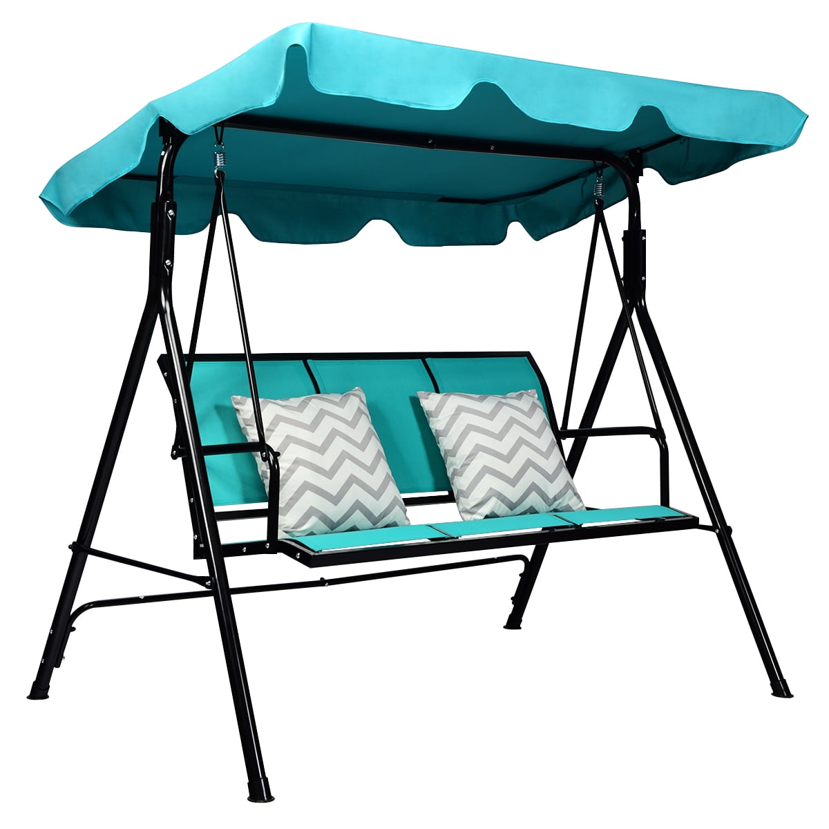 Costway 3 Person Patio Swing Canopy Yard Furniture - Image 11