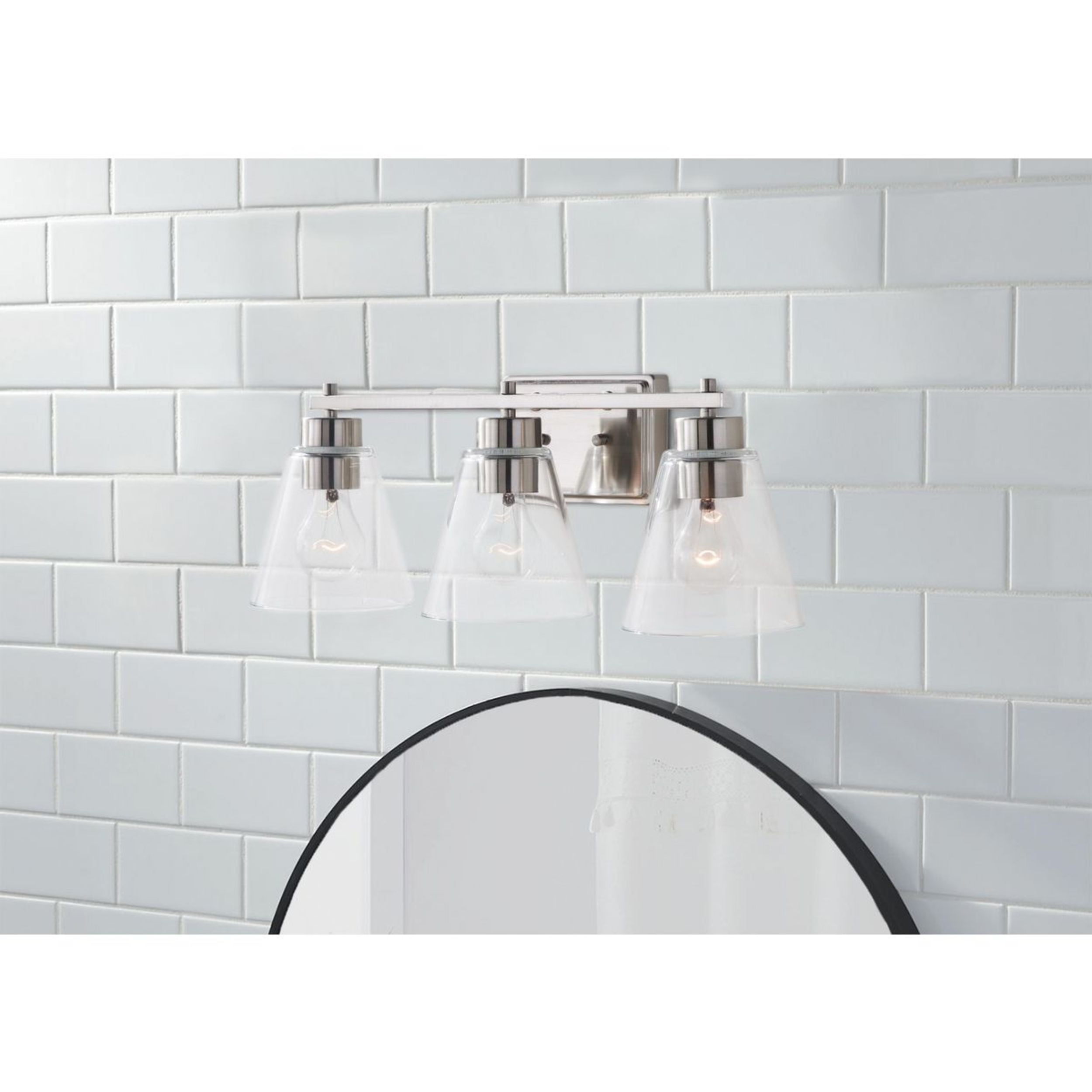 Better Homes and Gardens 22" Modern Dimmable 3-Light Vanity, Silver, Medium Base Bulb, Bathroom Light - Image 2