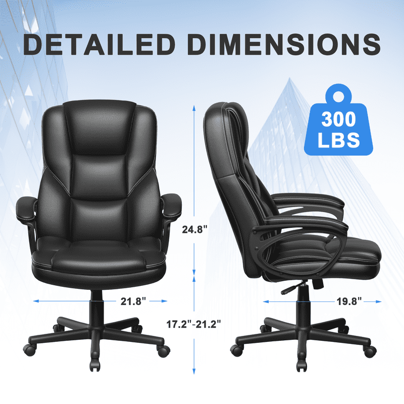 Lacoo Executive Office Chair , Ergonomic High Back Chair Cushion Lumbar Back Support for Adults(Black) - Image 8