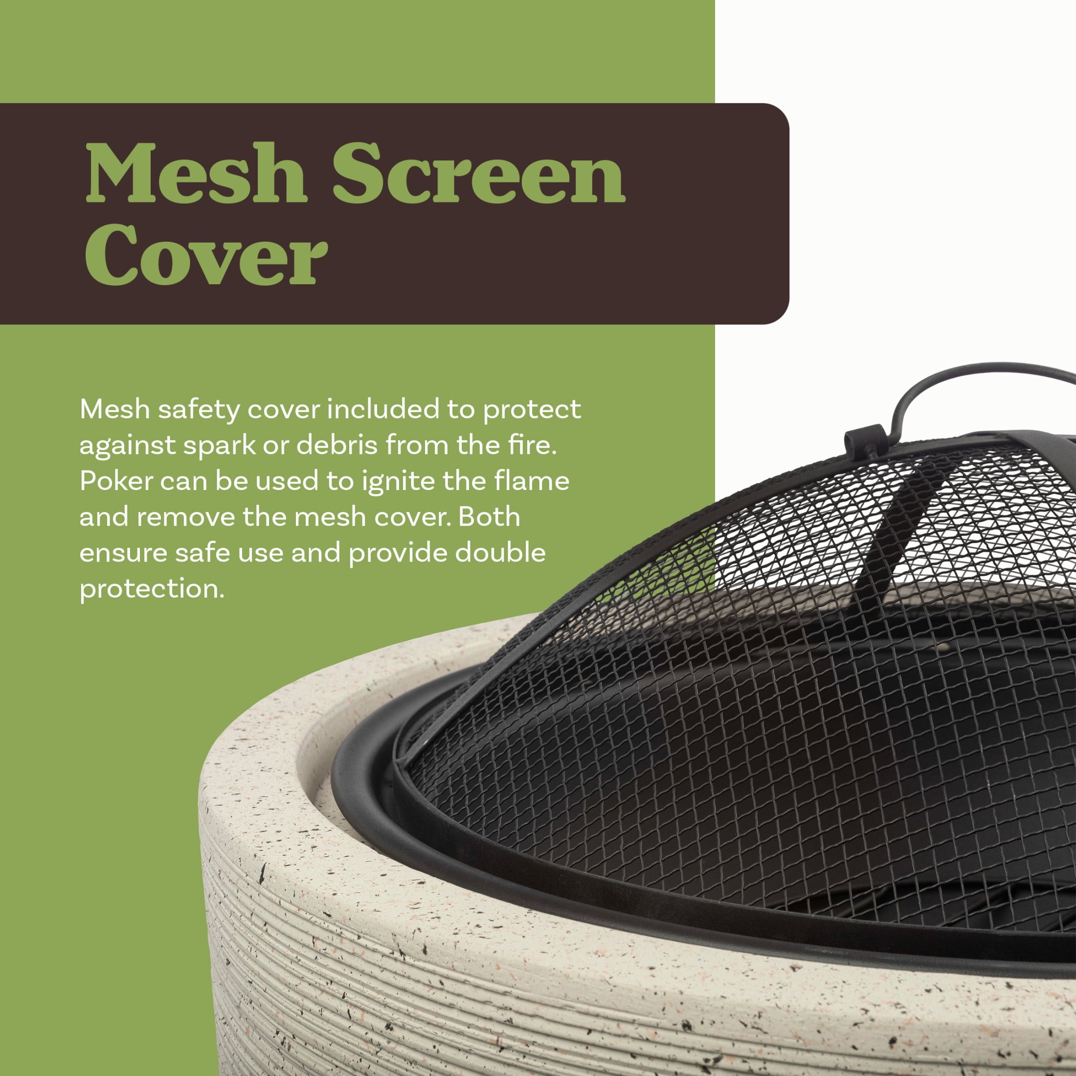 Pure Garden 21” Round Outdoor Fire Pit - Wood Fire Pits for Outside Patio - Image 5