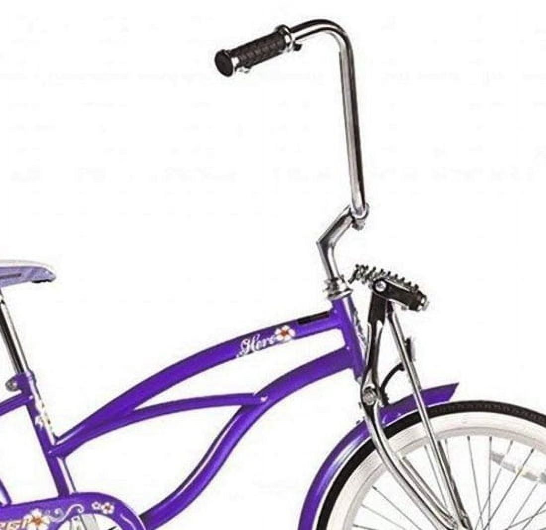 Wonder Wheels 20 In. Beach Cruiser Lowrider Coaster Brake Single Speed Bicycle, Bike With Banana Seat Stainless Steel Spokes One Piece Crank Alloy Rims 36 H - Purple - Image 6
