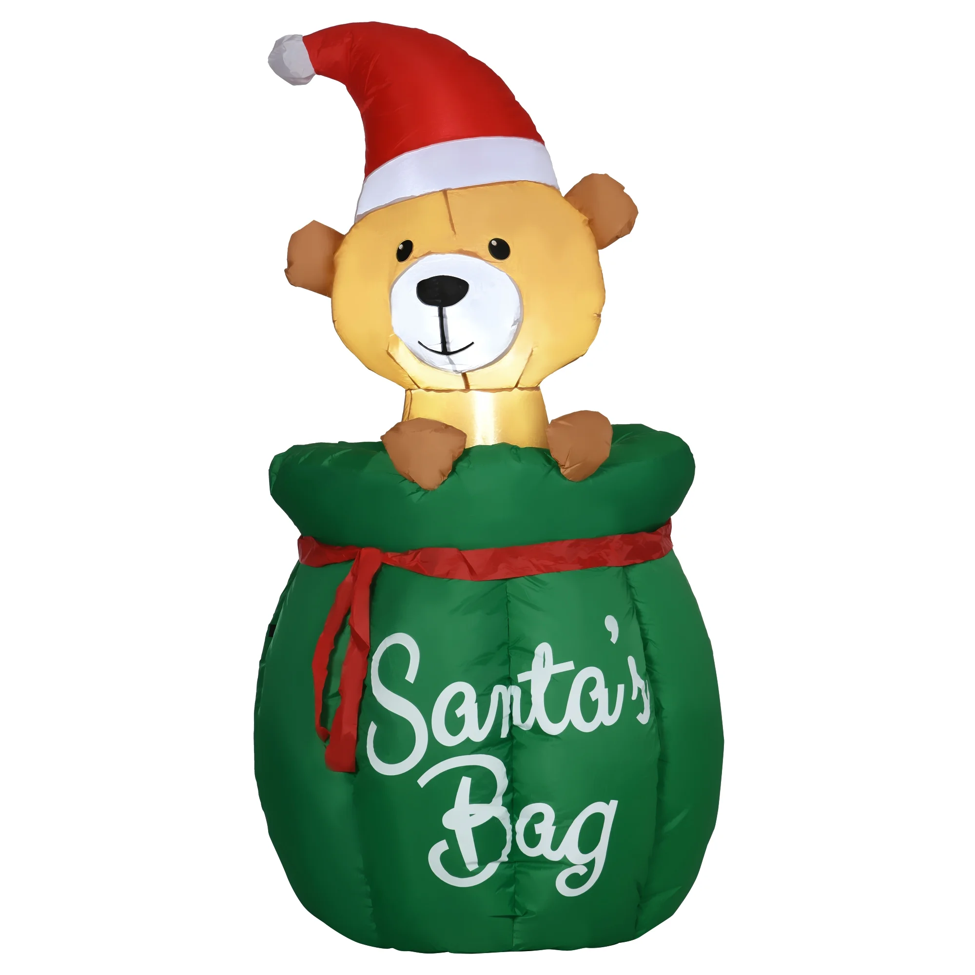 HOMCOM 4.5 ft. Christmas Inflatables Bear In Toy Bag - Image 3