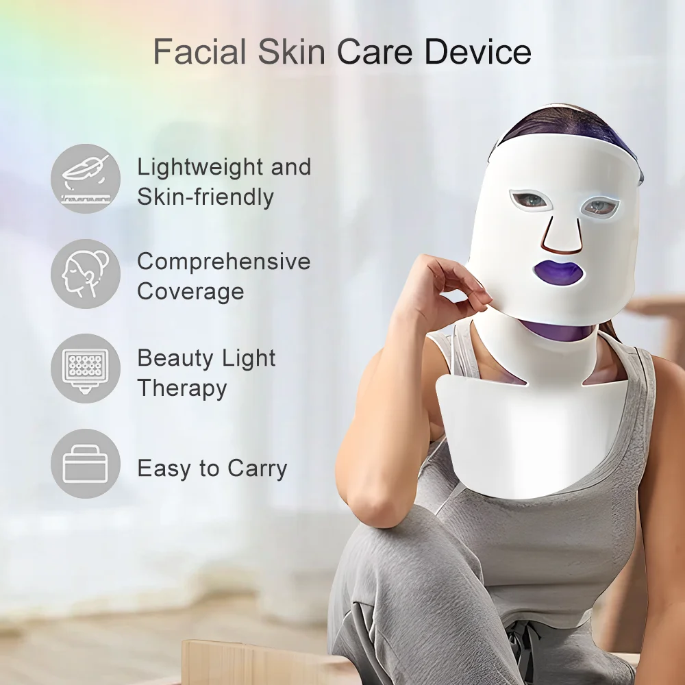 RUTAWZ LED Light Therapy Face Mask for Skin Care, Anti-Aging, and Skin Tone Improvement – Red & Multi-Color LED Light Mask for Face and Neck - Image 11