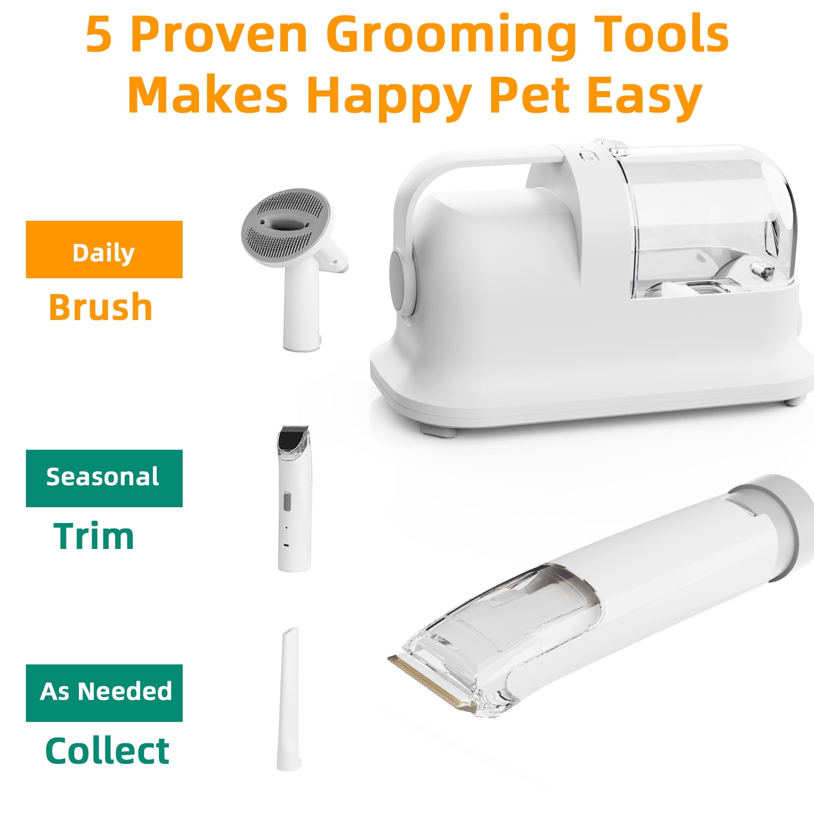 Nanafrog Dog Grooming Kit &Vacuum Pet Grooming Vacuum with 12kPa Maximum Suction Power, 1.4L - Image 3