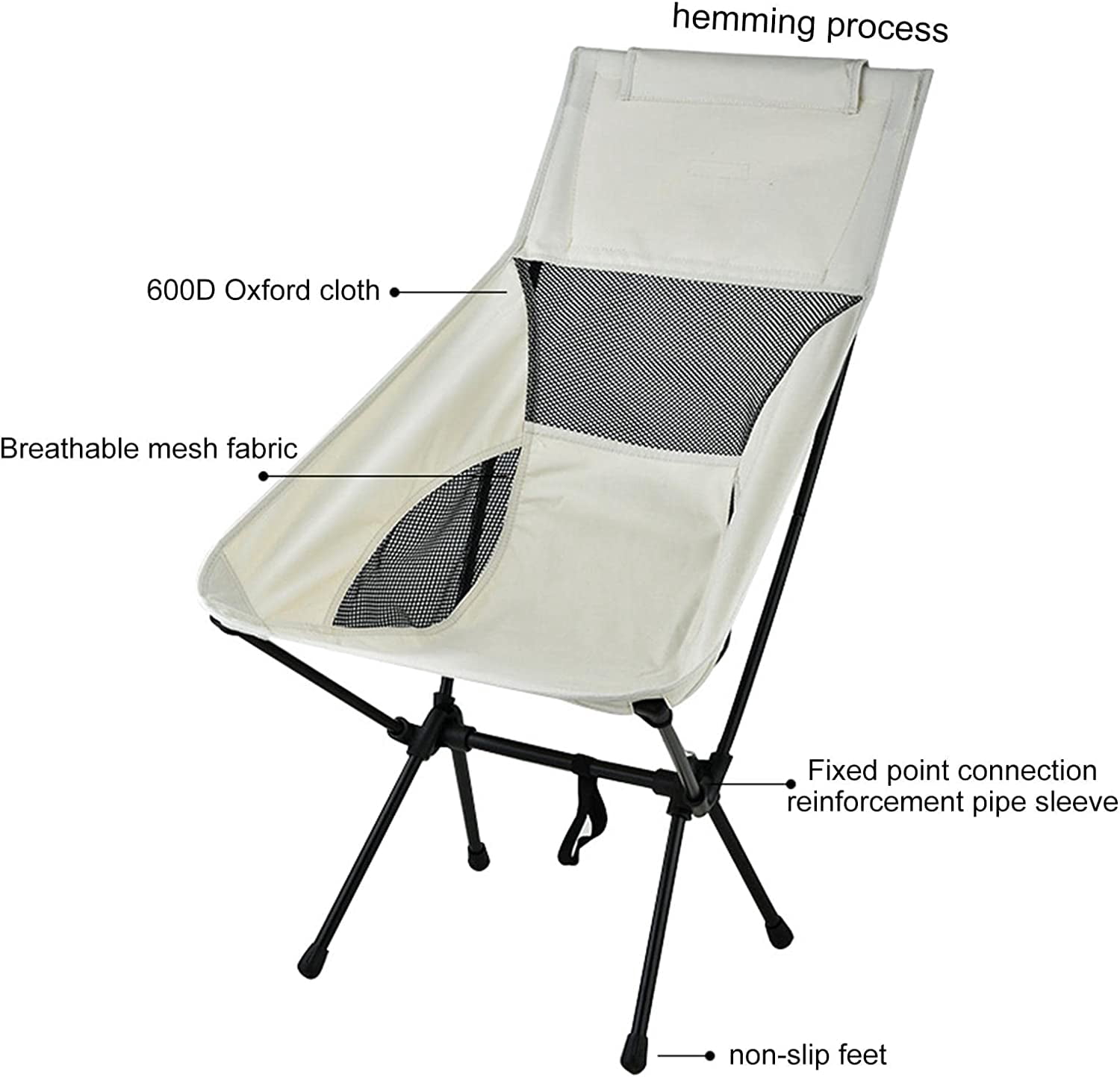 GVDV High Back Camping Chair, Lightweight Camping Chair with Headrest, Stable Portable Folding Chair for Outdoor Camp, Hiking, Backpacking - Image 9