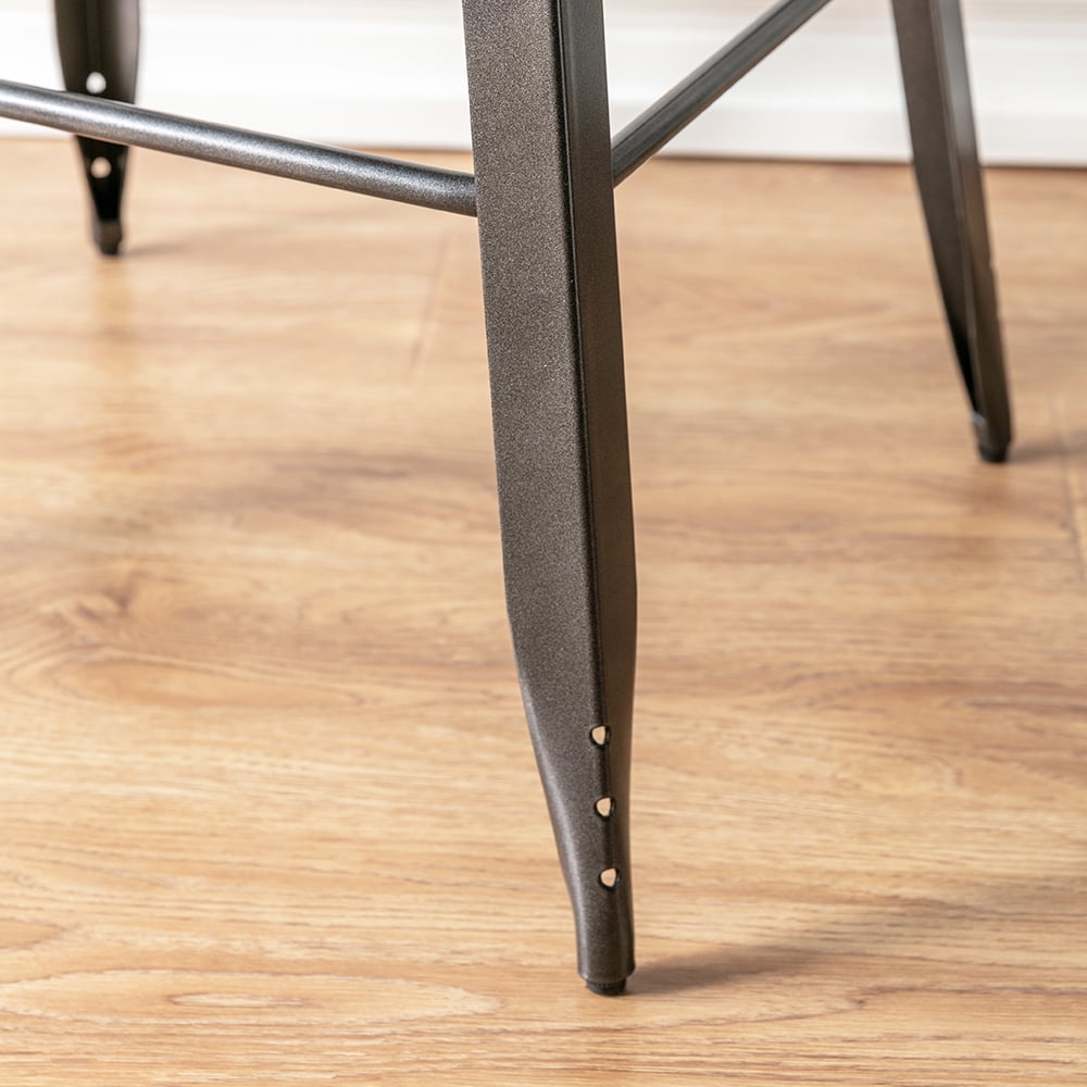 Saddle Backless Barstool-Charcoal 2PK 29" - Image 2