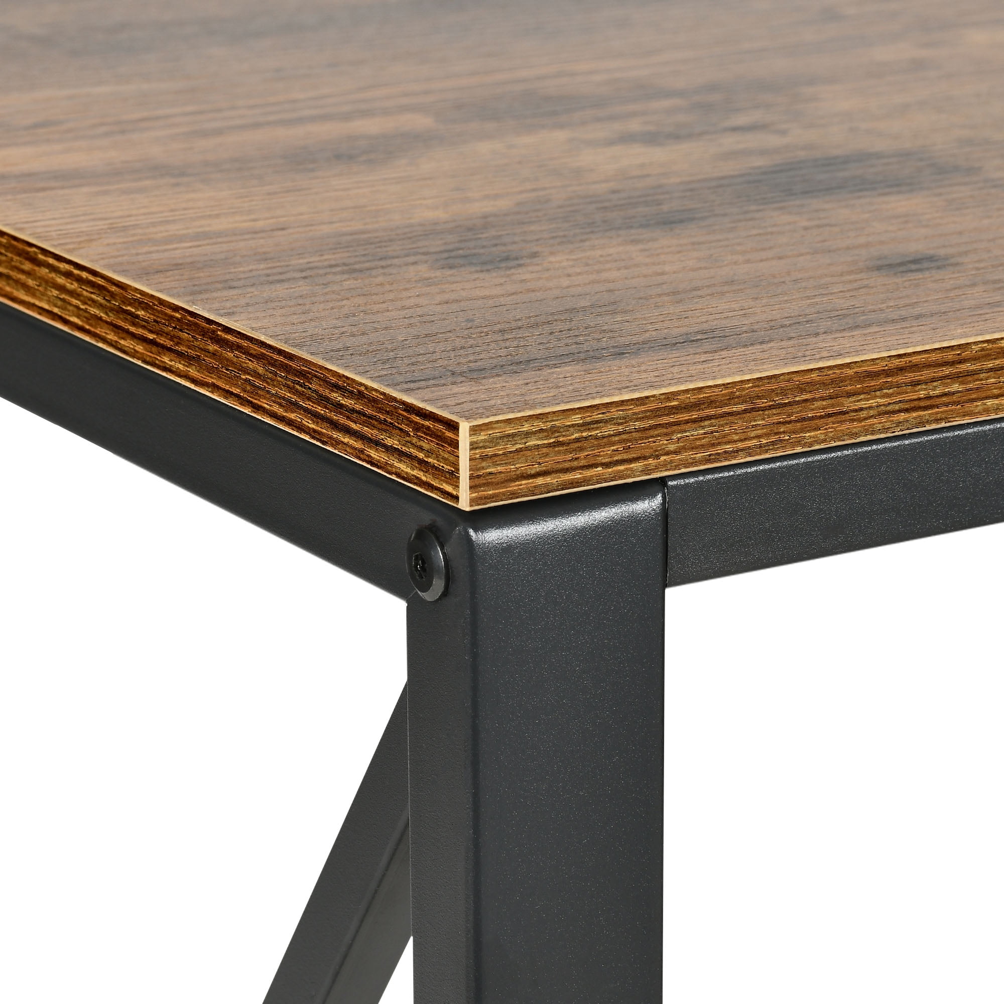 Dextrus L Shaped Desk with LED Light & Power Outlets, 55 Inch Reversible Corner Desk with Storage Shelves, Computer Desk Office Desk Executive Desk Writing Desk for Home Office, Brown - Image 6