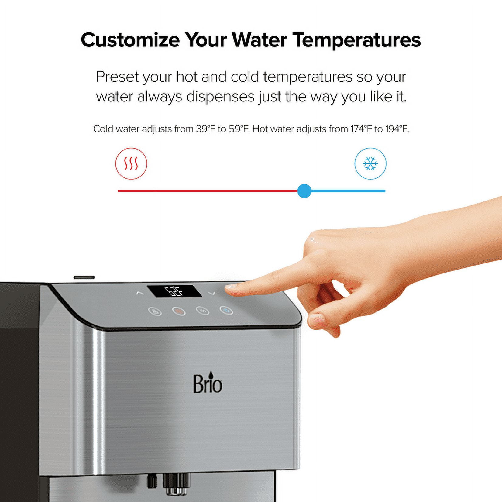 Brio 4-Stage Reverse Osmosis Bottle-Less Water Cooler Hot & Cold, 40.5" - Image 2