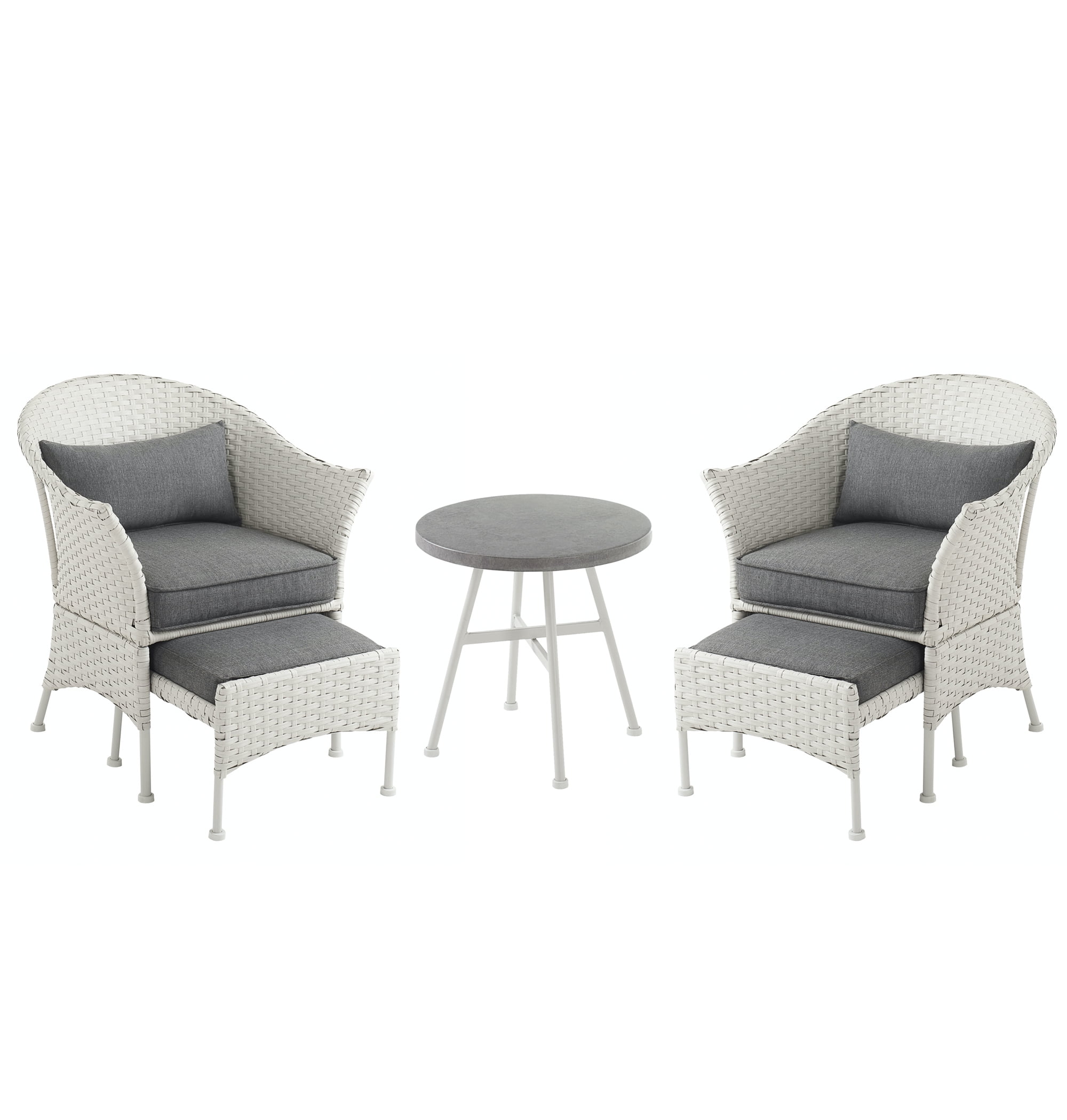 Mainstays Arlington Glen 5-Piece Outdoor Wicker Patio Furniture Set, White - Image 9