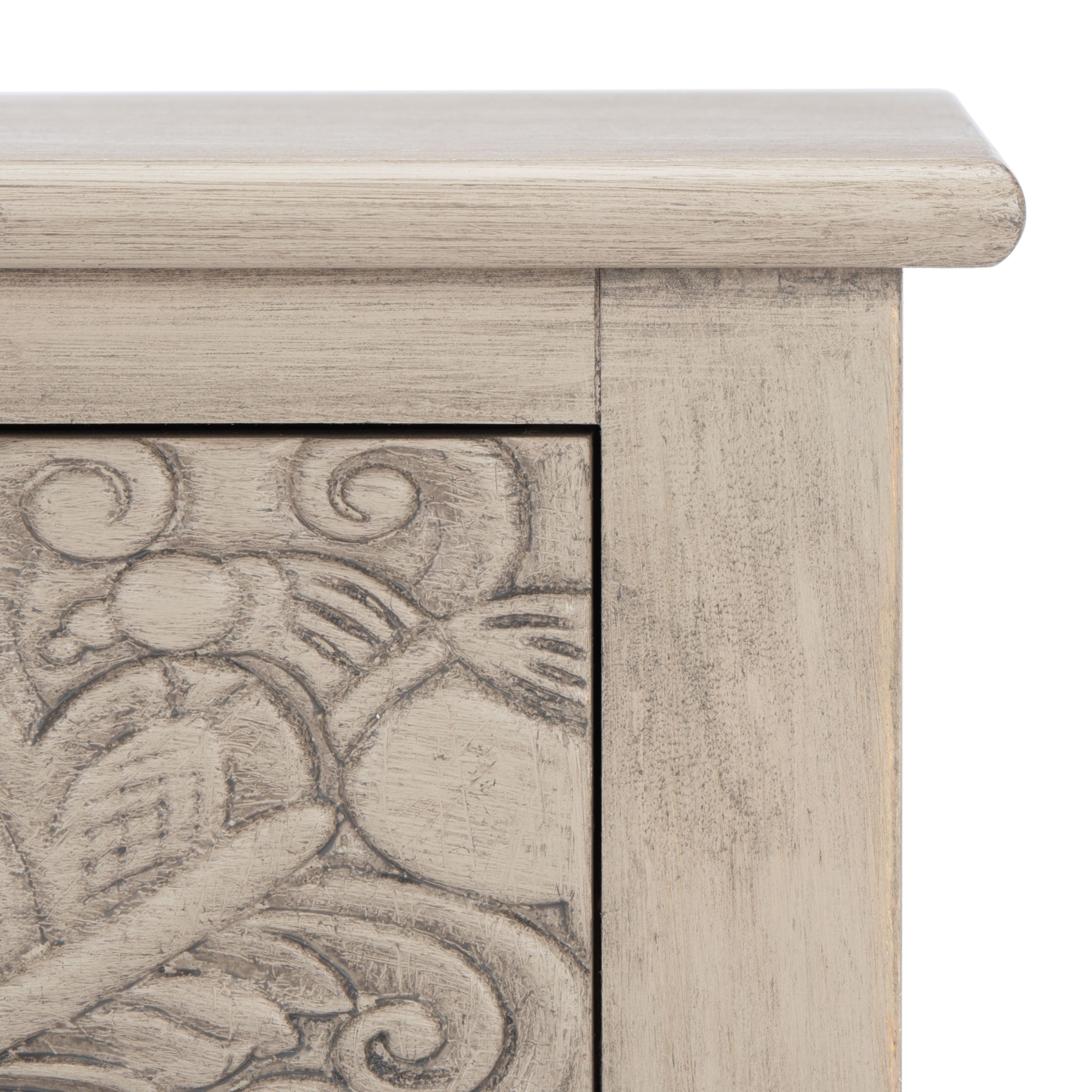 SAFAVIEH Josie French 2-Drawer Taupe Wood Rectangle Console Table (35.5 in. W x 13 in. D x 29.5 in. H) - Image 5