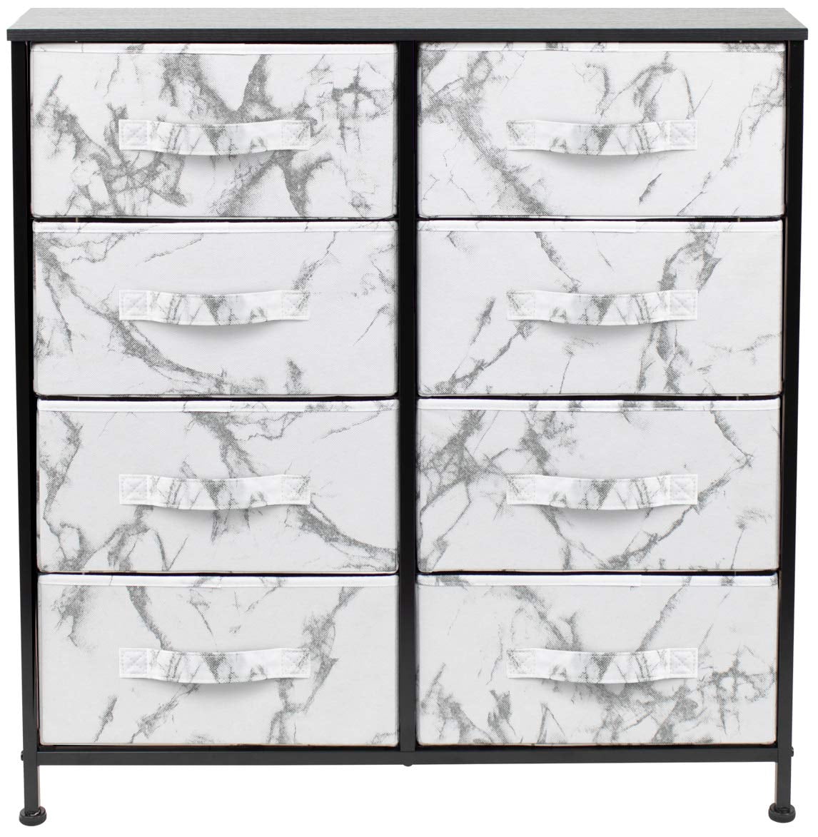 Sorbus Dresser with 8 Drawers - Furniture Storage Chest Tower Unit for Bedroom, Hallway, Closet, Office Organization - Steel Frame, Wood Top, Easy Pull Fabric Bins - Image 7