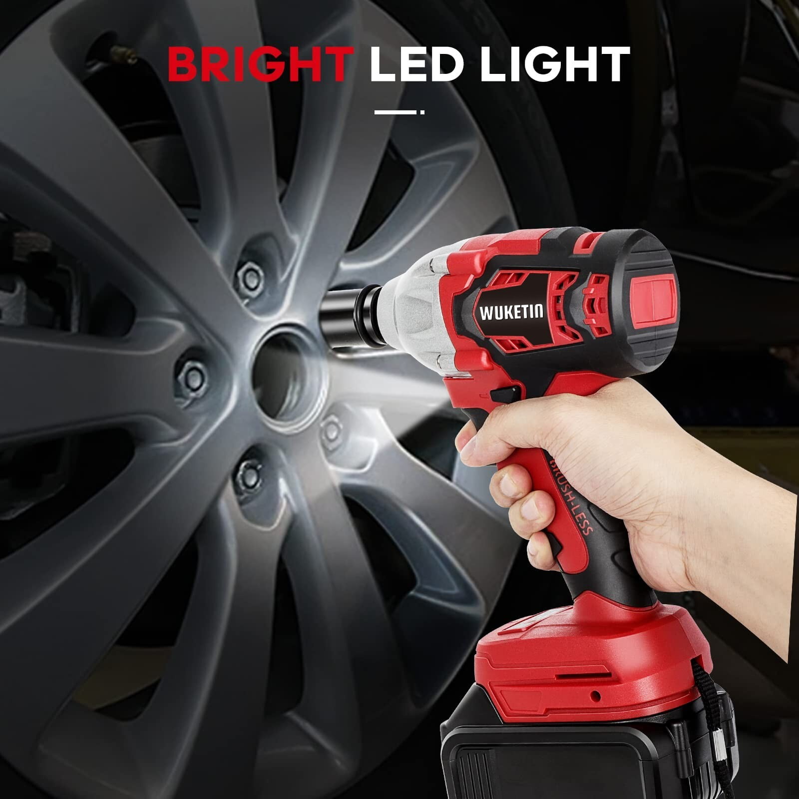 WUKETIN OYJ23050602R 21V, 1/2" Cordless Impact Wrench 2.6Ah, 2300 RPM - Image 4