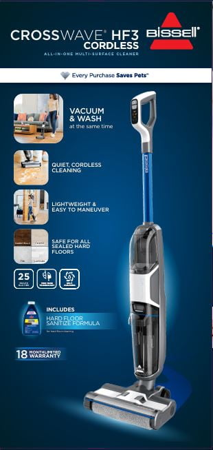 Bissell Crosswave HF3 Cordless Wet/Dry Vacuum Cleaner and Mop, Multi-Surface and Hardwood Floor Cleaner, 3654 - Image 5