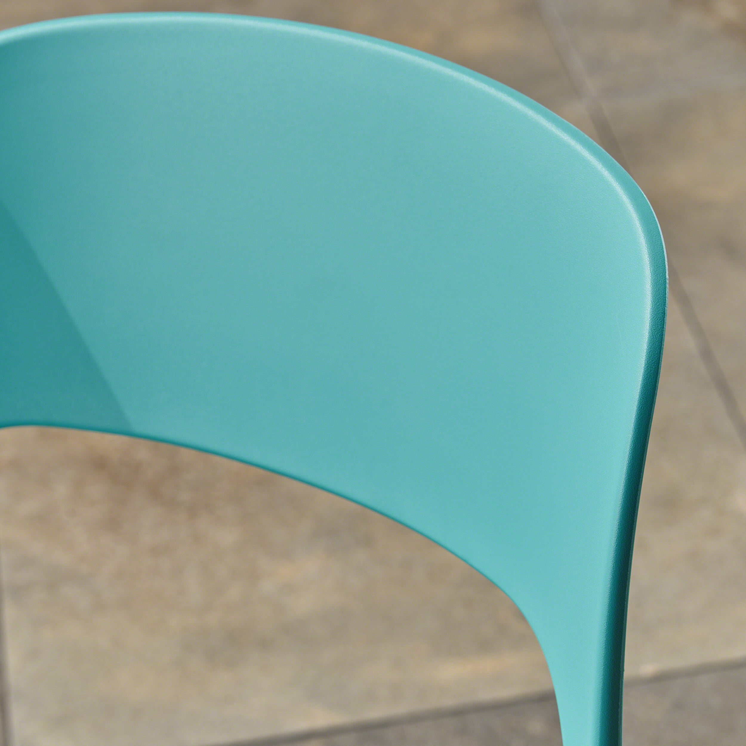 Tatiana Outdoor Plastic Chairs, Set of 2, Teal - Image 4