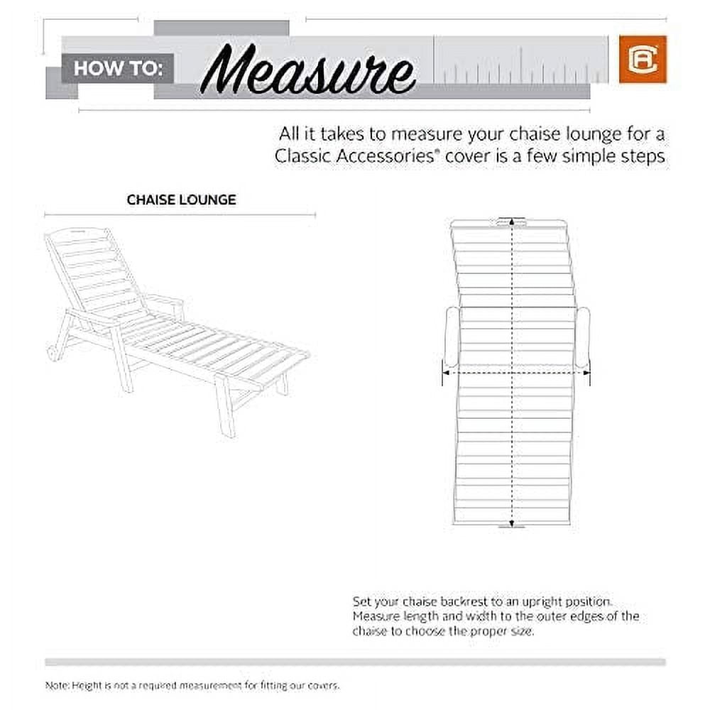 Classic Accessories Montlake Water-Resistant 80 Inch Patio Chaise Lounge Slipcover, Heather Henna - Image 7