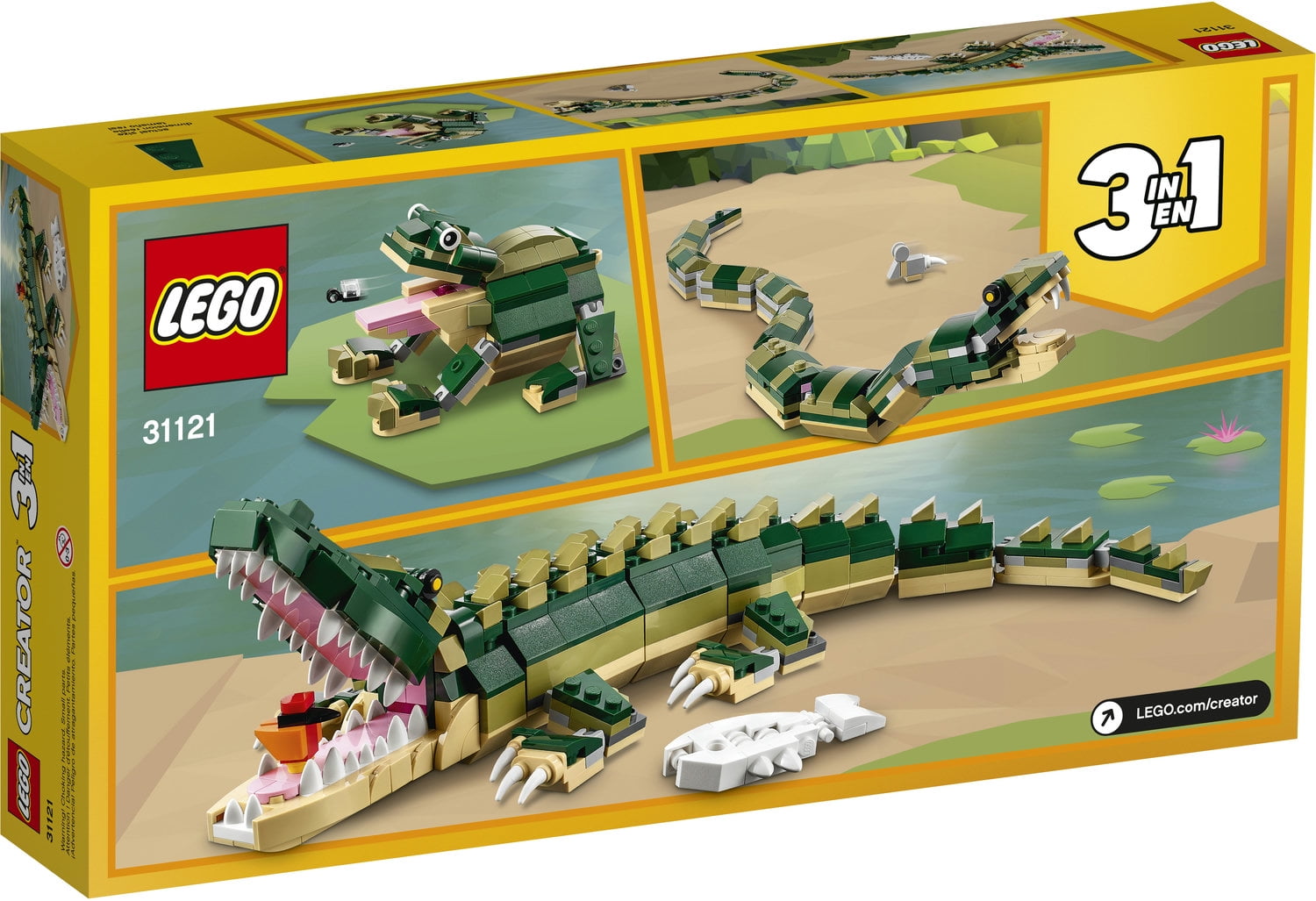 LEGO Creator 3in1 Crocodile 31121 Building Toy Featuring Wild Animal Toys for Kids (454 Pieces) - Image 4