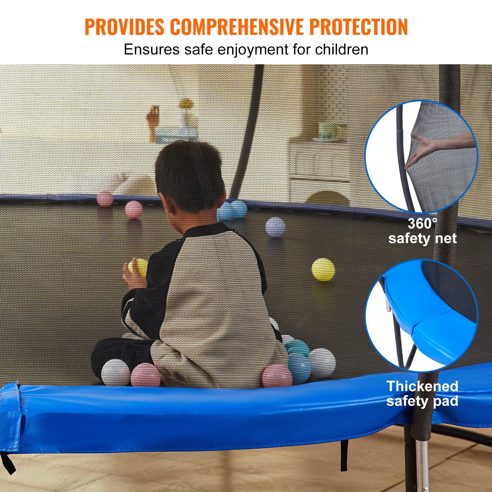 KFFKFF 10FT Outdoor Recreational Trampoline for Kids with safety Enclosure Net/Ladder Indoors Outdoors Free shipping! - Image 8