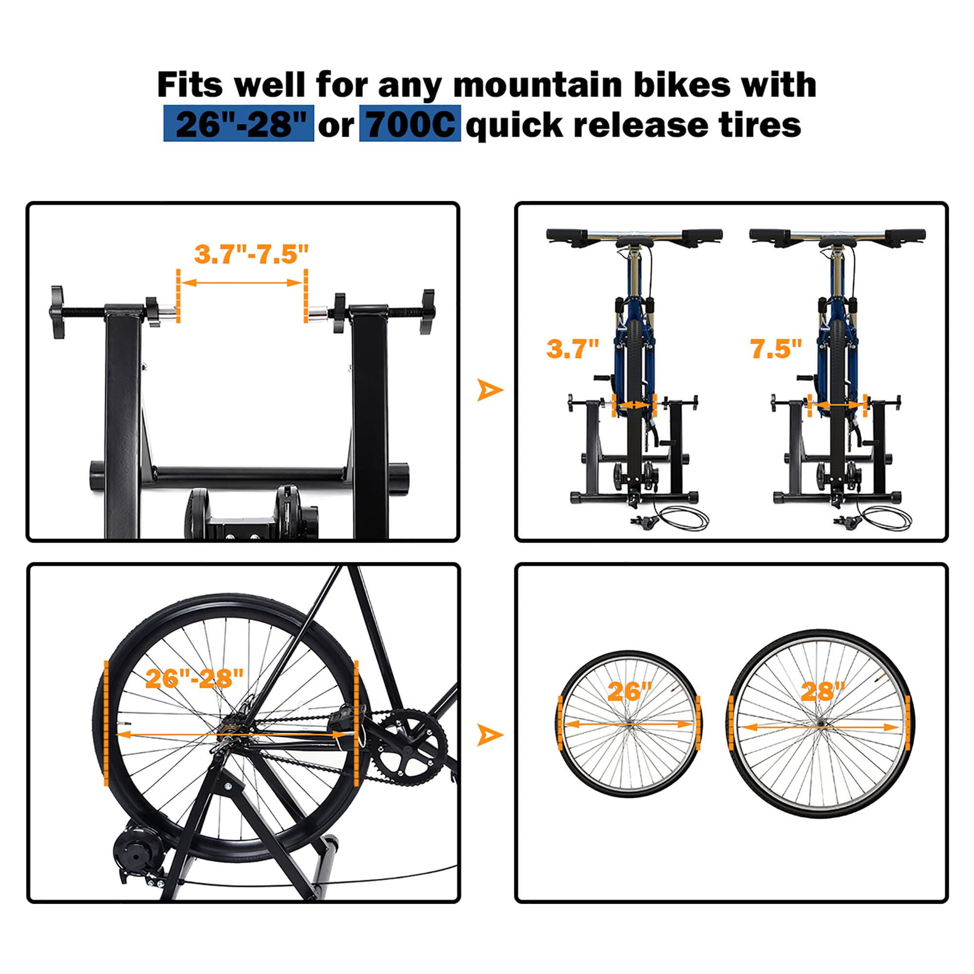 Costway Magnetic Indoor Bicycle Bike Trainer Exercise Stand 8 Levels of Resistance - Image 7