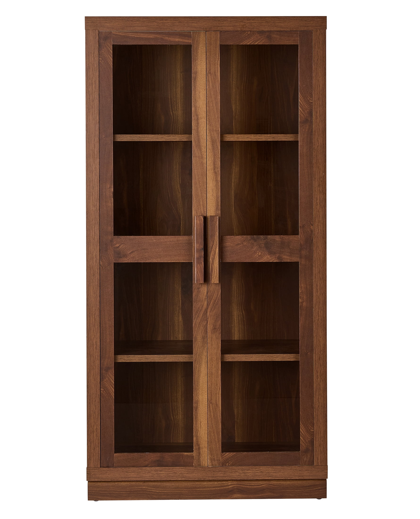 Better Homes & Gardens Ezra Glass Door Storage Accent Cabinet, Warm Walnut finish - Image 7