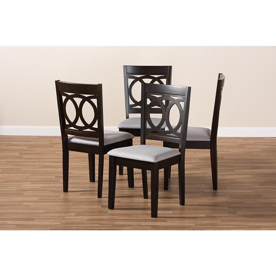 Baxton Studio Lenoir Fabric and Wood Dining Chairs in Gray and Brown (Set of 4) - Image 13