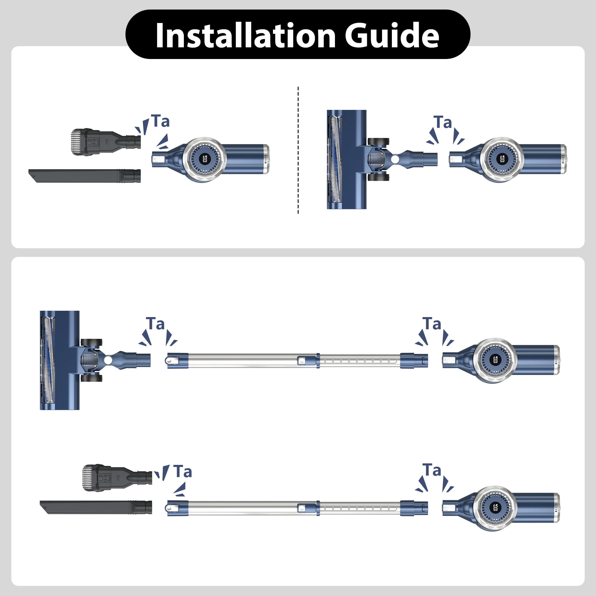 Prettycare Cordless Stick Vacuum Cleaner Lightweight Upright for Carpet Hard Floor Pet Hair W200 - Image 13