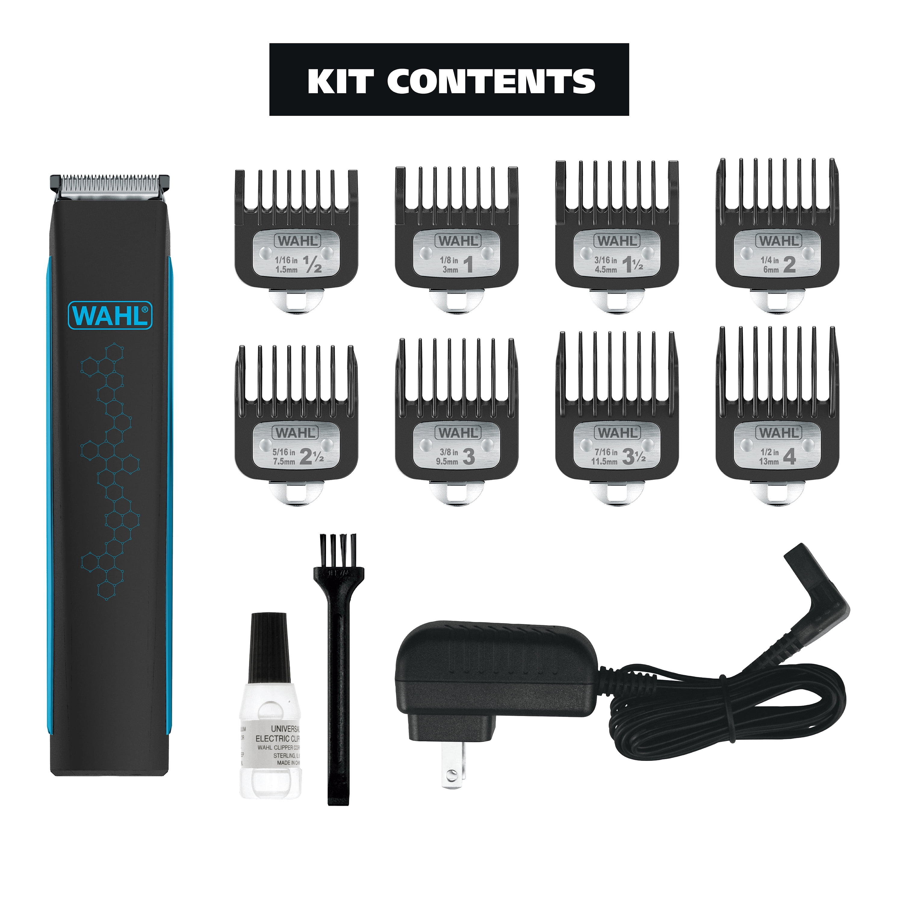 Wahl Diamond Edge Lithium-Ion Rechargeable, Men's Hair Trimmer , 9886-600 Black/Blue - Image 8