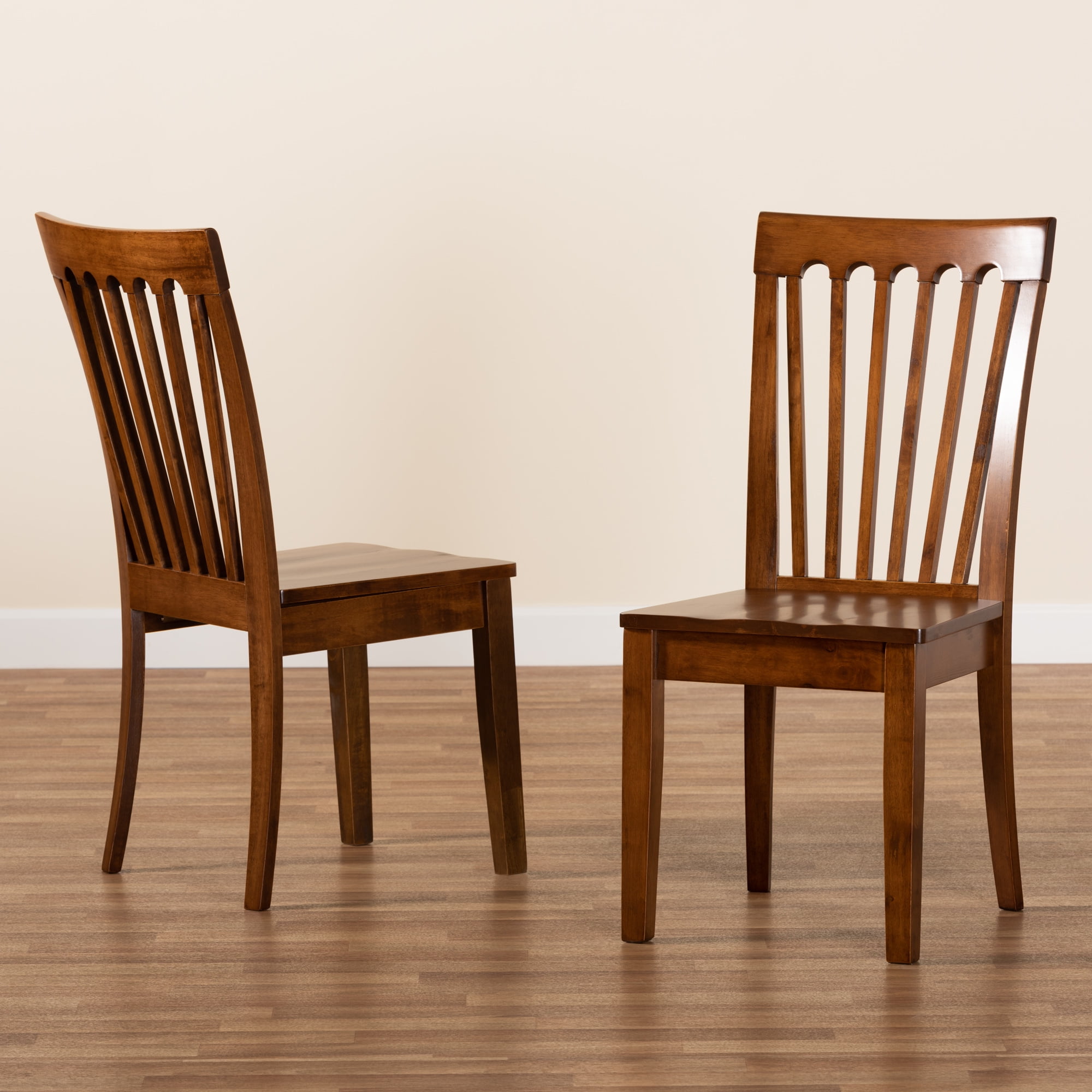 Baxton Studio Minette Dining Chair, Set of 2, Walnut Brown - Image 6