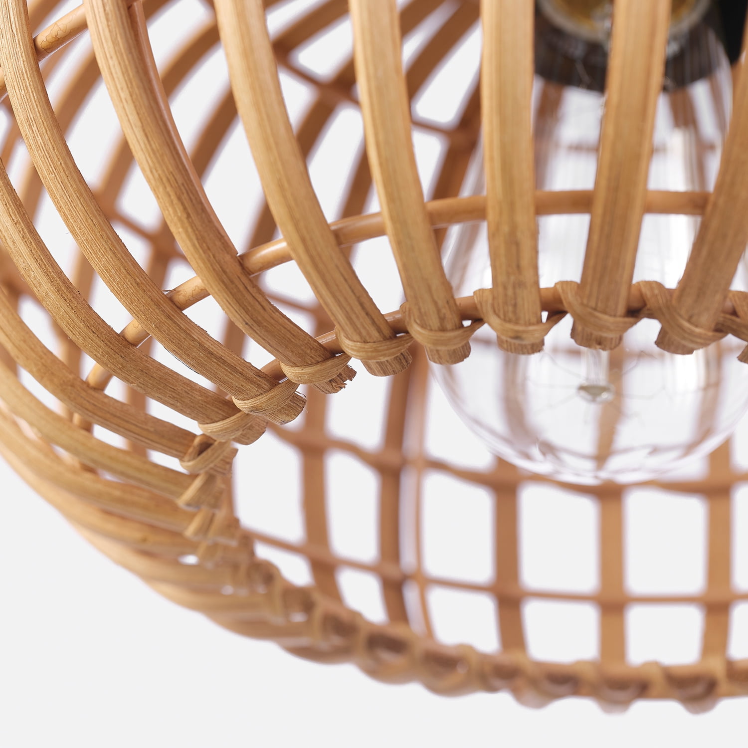 Globe Electric Fitz 1-Light Black Flush Mount Ceiling Light with Rattan Shade, 91000921 - Image 5