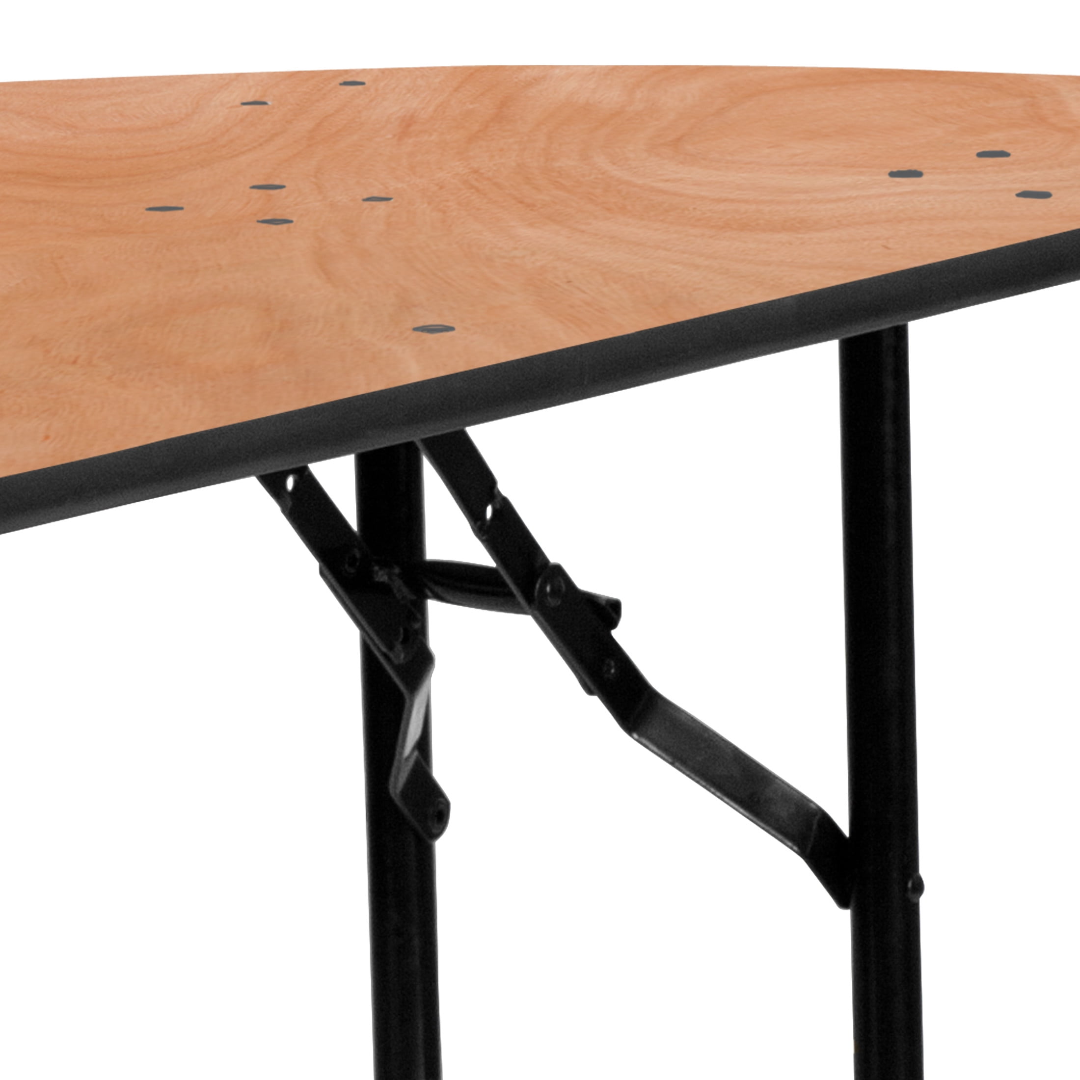 Flash Furniture Furman 4' Half-Round All-Occasion Wood Folding Event Table, Natural/Black - Image 11