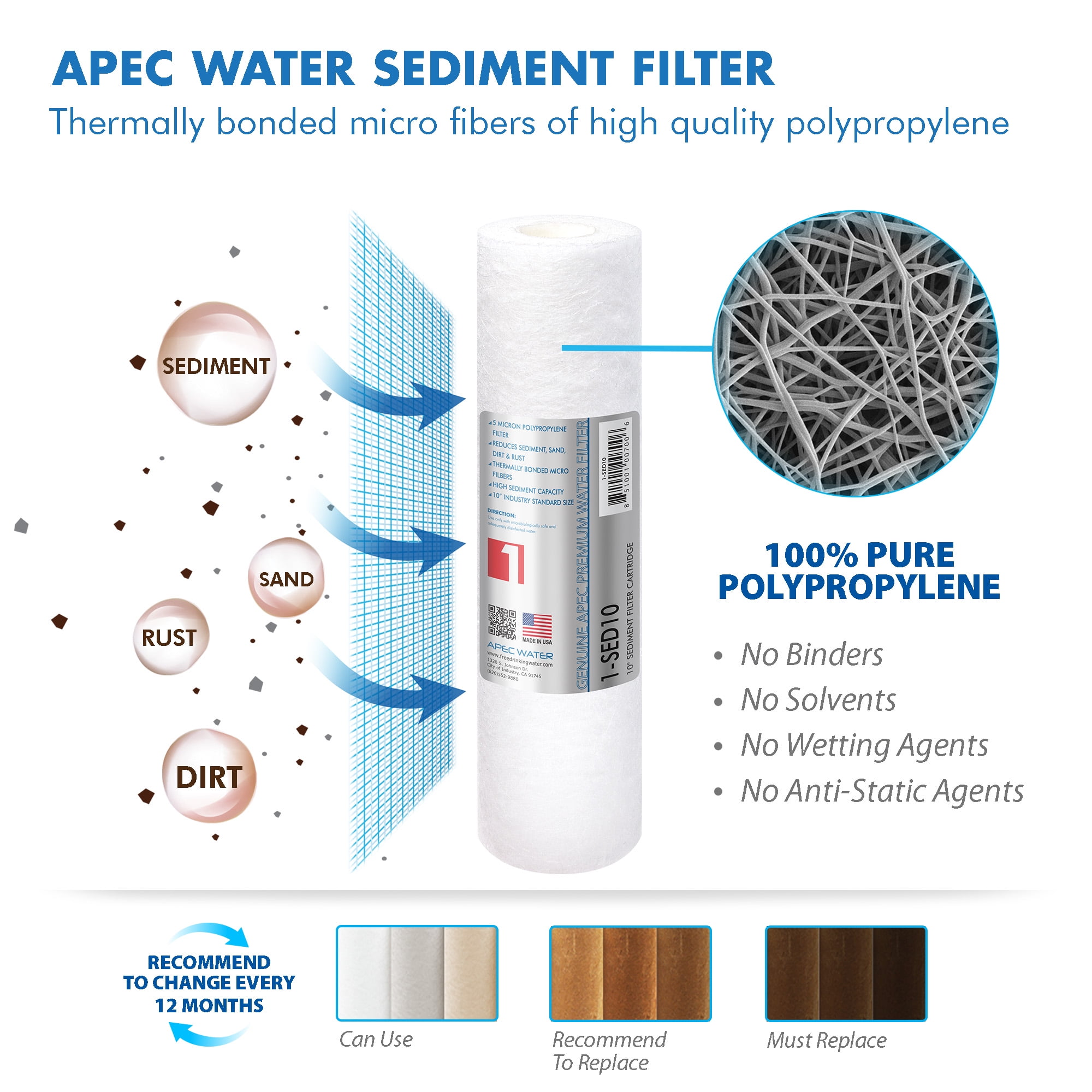 APEC ULTIMATE Fast Flow Complete Replacement Filter Set FILTER-MAX45-38 for 50 GPD Reverse Osmosis System with Upgraded 3/8"D Tubing Quick Dispense - Image 5