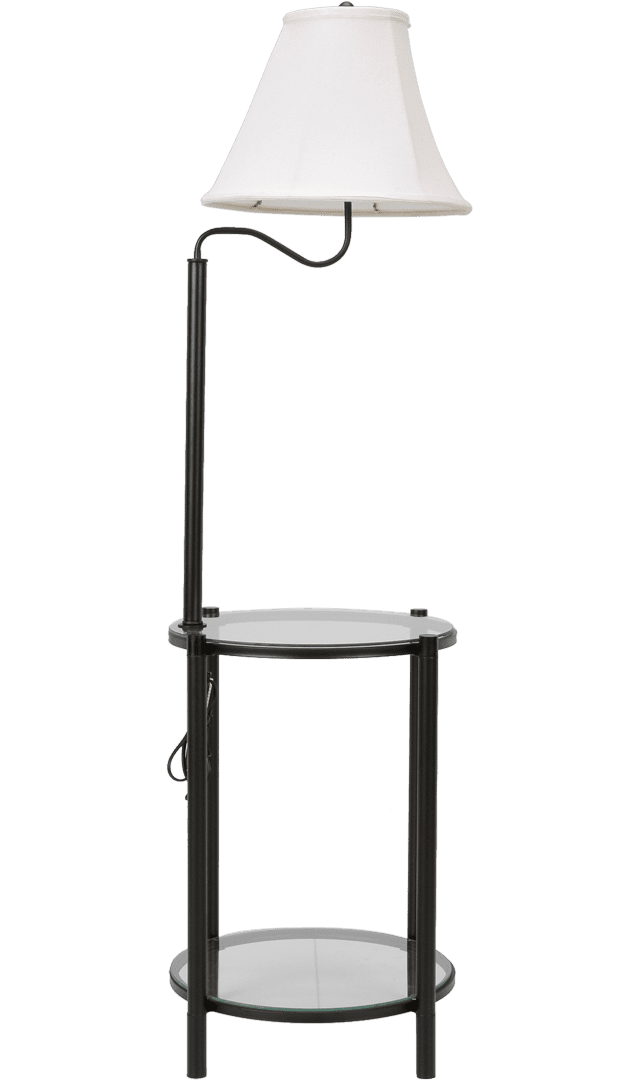 Mainstays Glass End Table Floor Lamp, Matte Black - Image 6