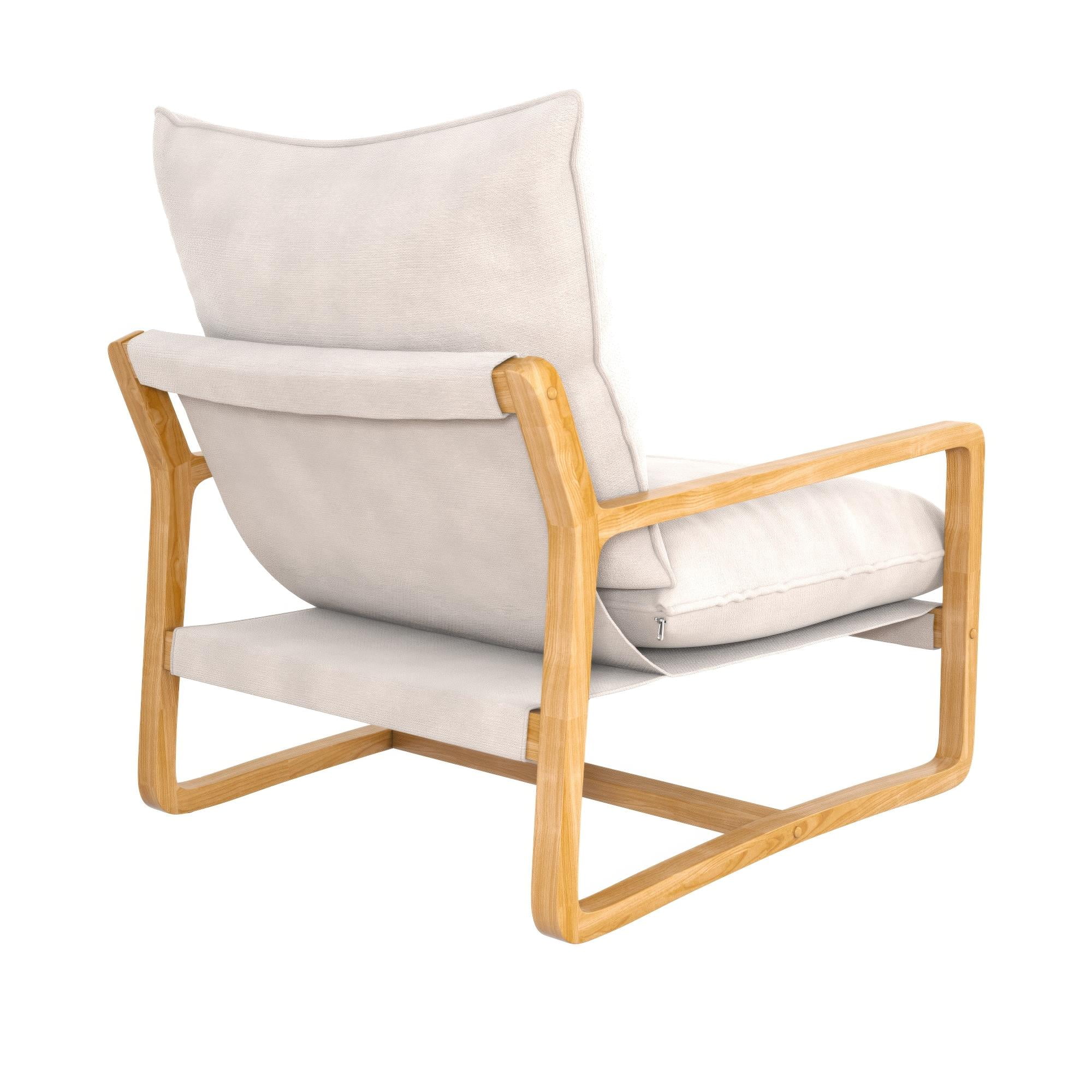 Better Homes & Gardens Wooden Ezra Sling Accent Chair, Cream Linen - Image 7