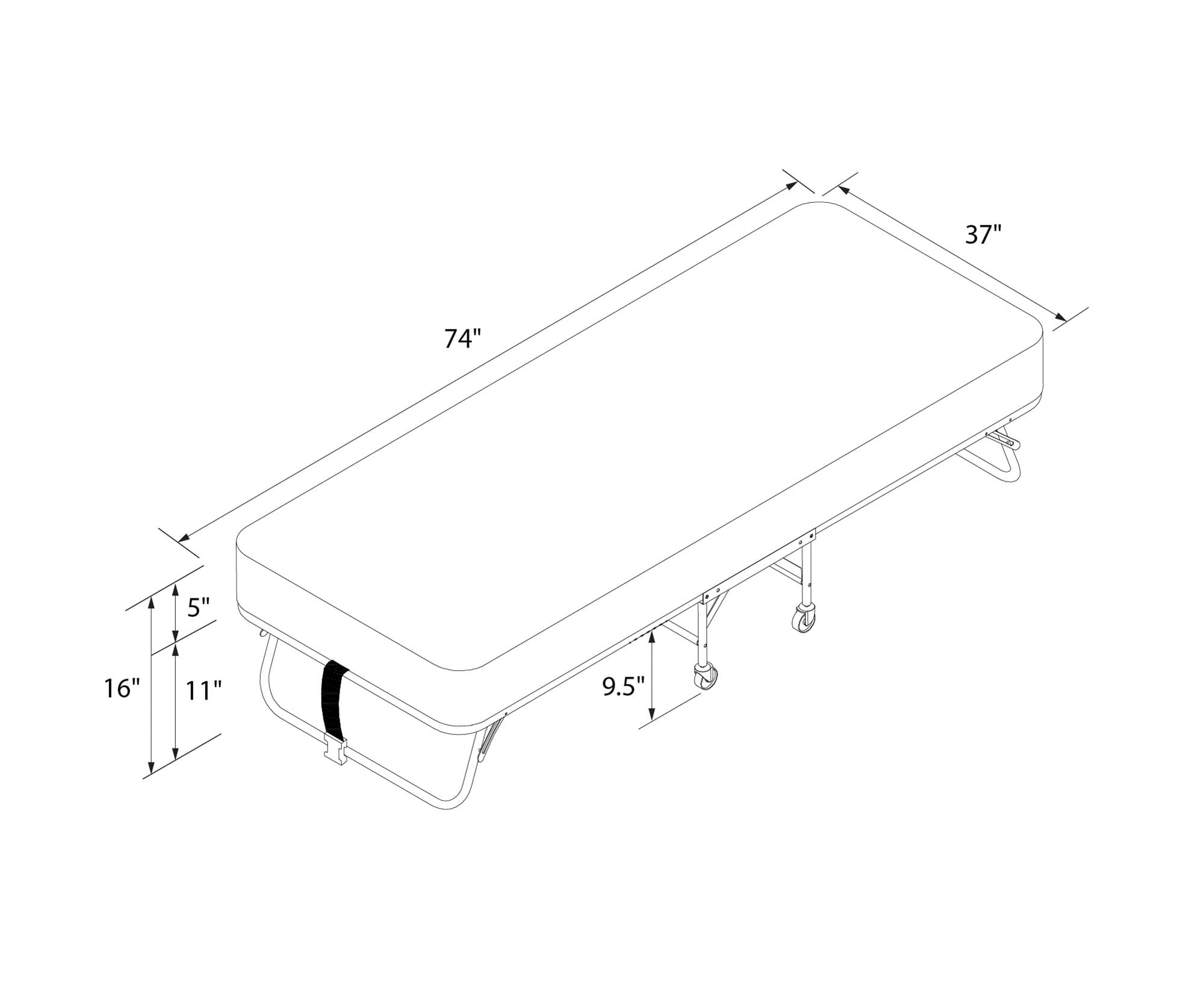 DHP Folding Rollaway Guest Bed with 5" Mattress, Twin - Image 6