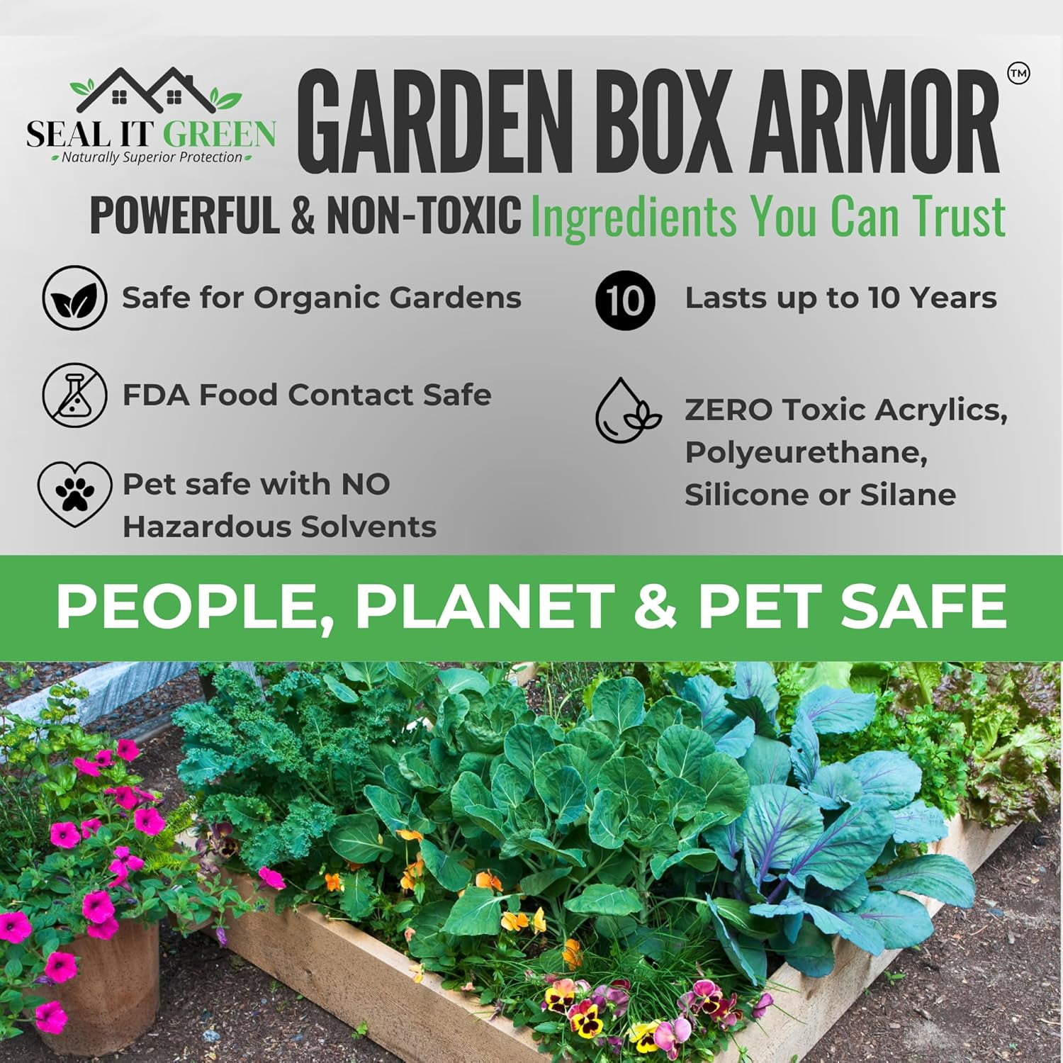 Garden Box Sealer | FDA Food Contact Safe Plant-Based Wood Sealant for Raised Beds, Planters & Pet Houses. Protects All Wood Types from Water & Weather Damage | Eco-Friendly Sustainable Solution - Image 5