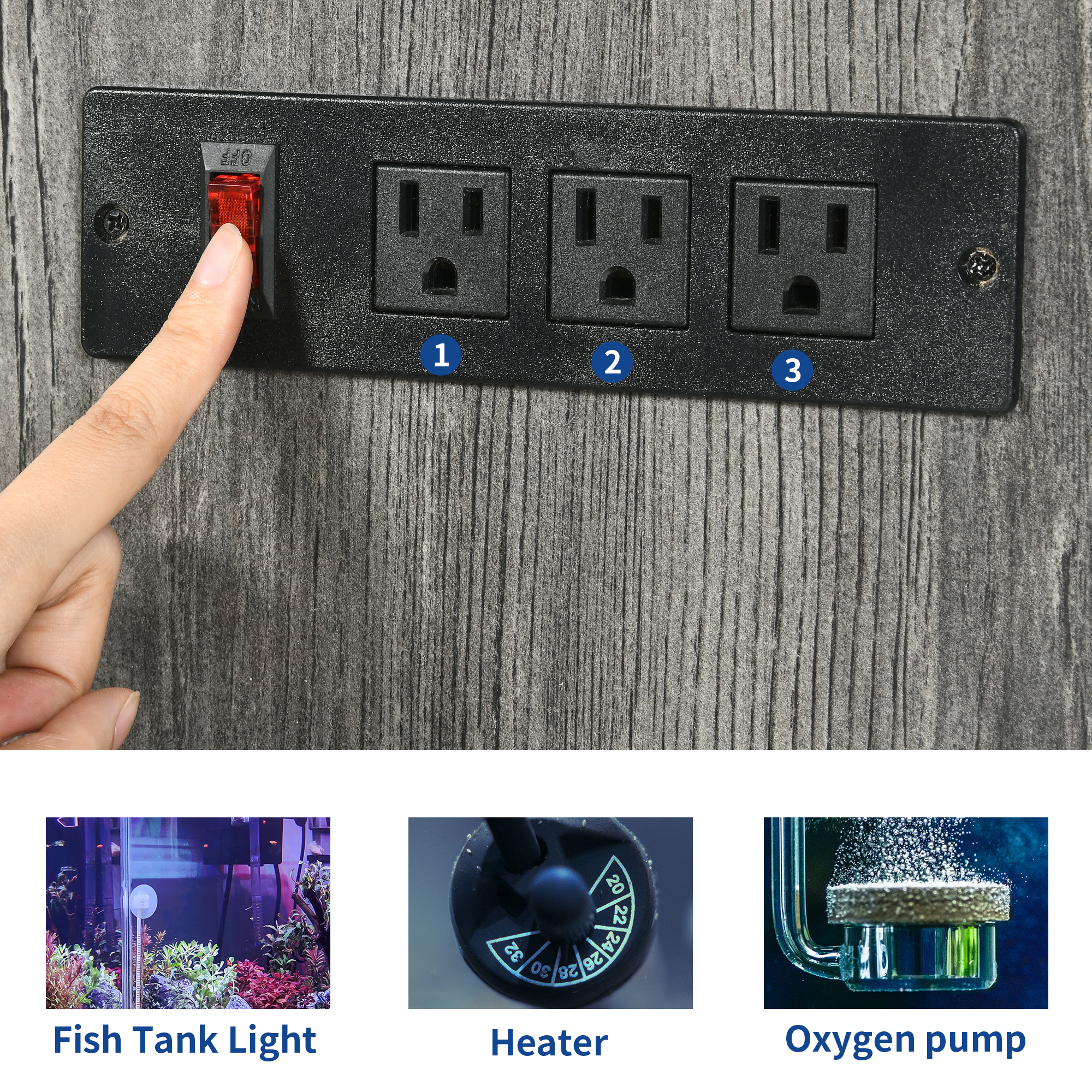 DEXTRUS Heavy Duty Metal Aquarium Stand with Power Outlets - Suitable for 55-75 Gallon Fish Tank Stand, Turtle Tank, Reptile Terrarium (880lbs Capacity) - Grey - Image 2