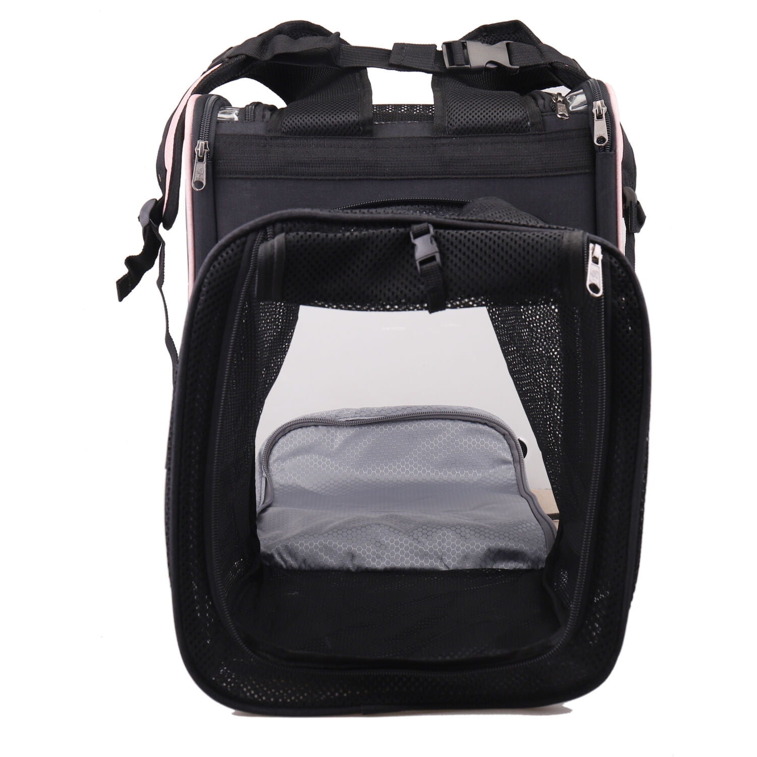 Critter Sitters Light Pink See-Through Pet Backpack for Small Dogs, Cats with Scratch Resistant Breathable Mesh Window | Airline Carry-On Approved | Safety Leash | Durable Transporation for Animals - Image 7