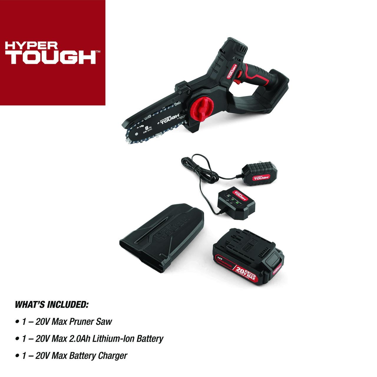 Hyper Tough 20-Volt 6-inch Mini Chainsaw with Battery and Charger, HT13-401-003-03 - Image 12
