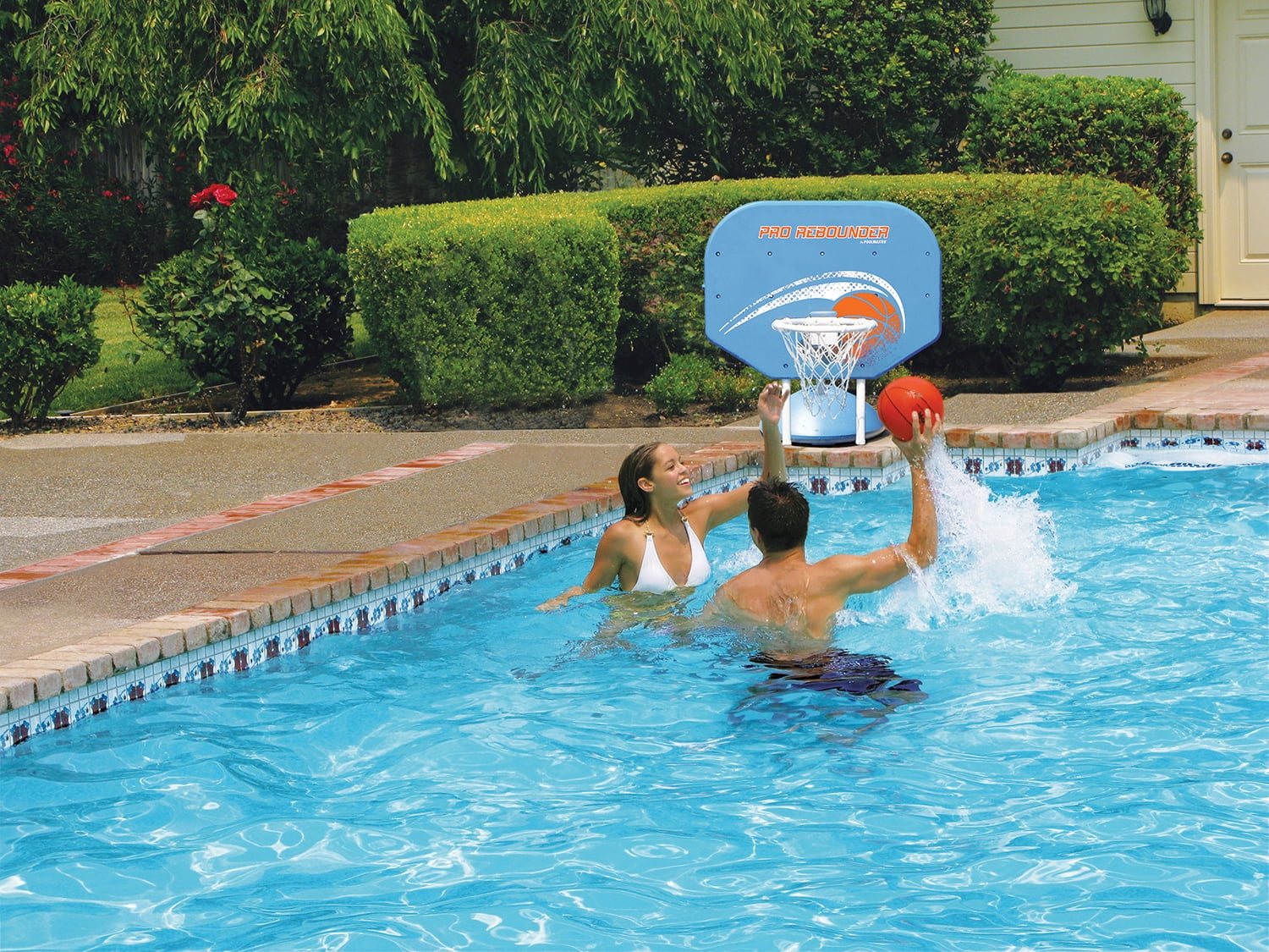 Poolmaster Pro Rebounder Poolside Basketball Net System Game with Ball & Needle - Image 5