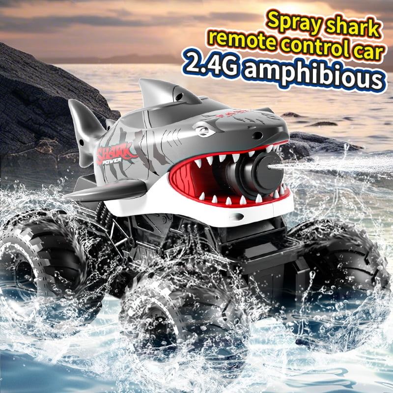 Adofi Amphibious Remote Control Car, 4WD All-Terrain Off-Road Water Toys, 2.4GHz Shooting Waterproof RC Monster Truck, Toys for Boys 3 6 Years - Gray - Image 13