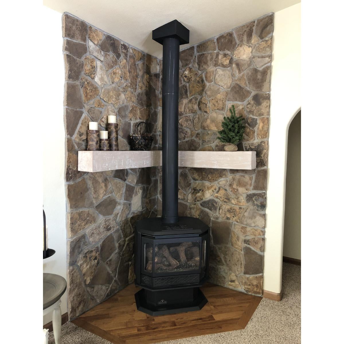 Ekena Millwork 6"H x 10"D x 60"W Hand Hewn Faux Wood Fireplace Mantel, Aged Ash - Image 9